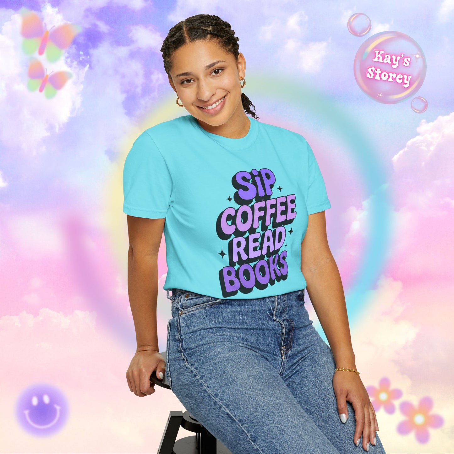 Sip Coffee Read Books Comfort Colors T-Shirt