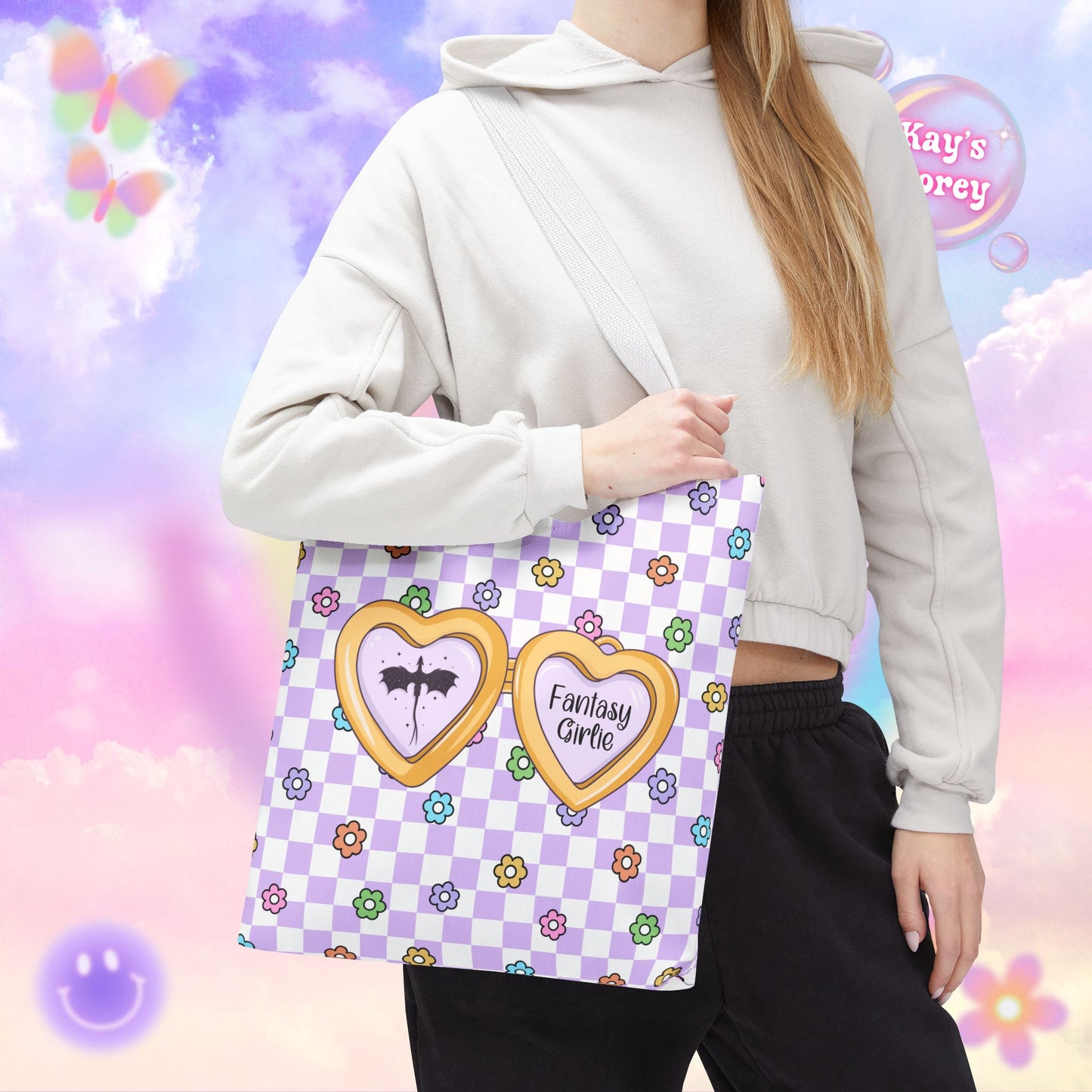 Purple Fantasy Girlie Tote Bag