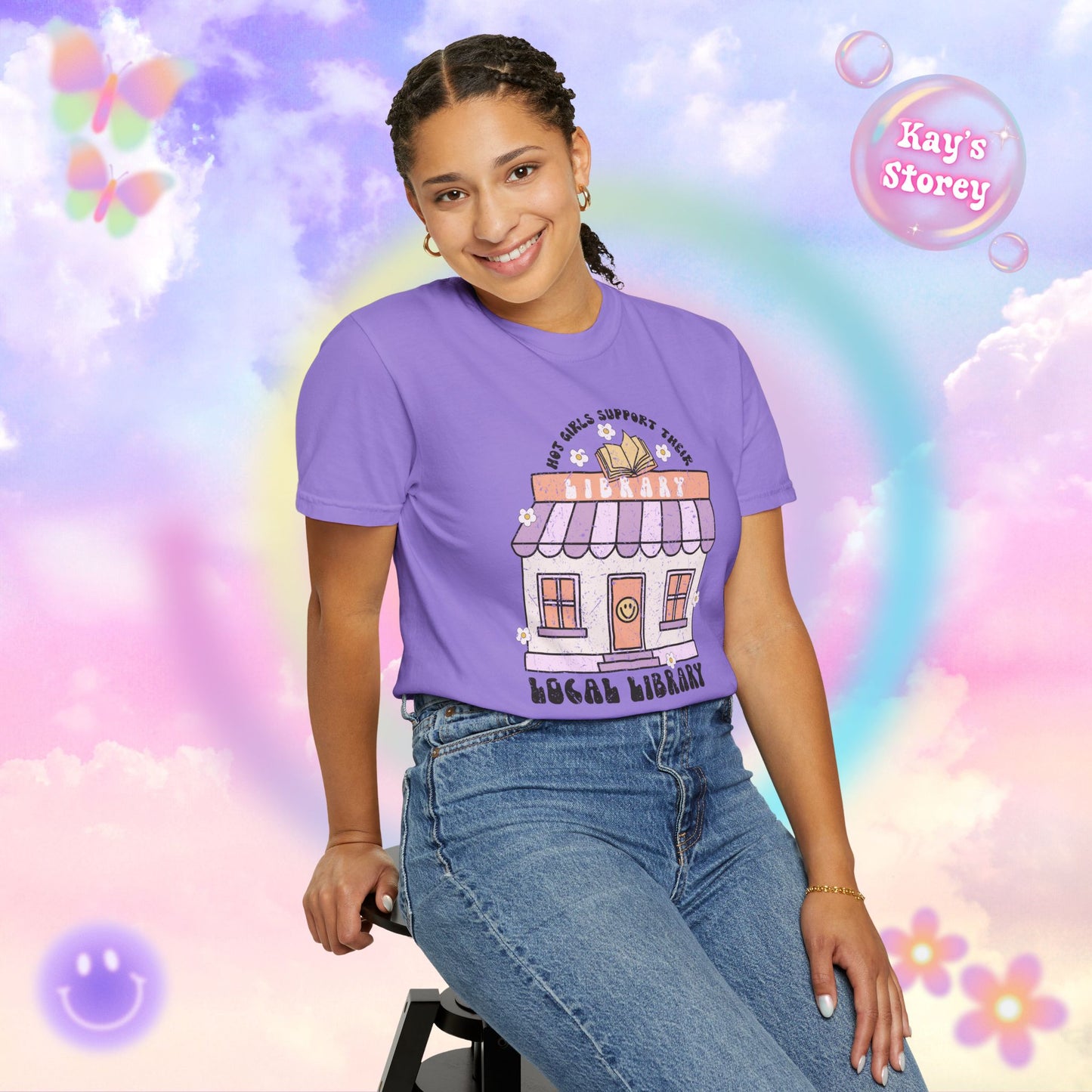 Hot Girls Support Their Local Library Comfort Colors T-Shirt