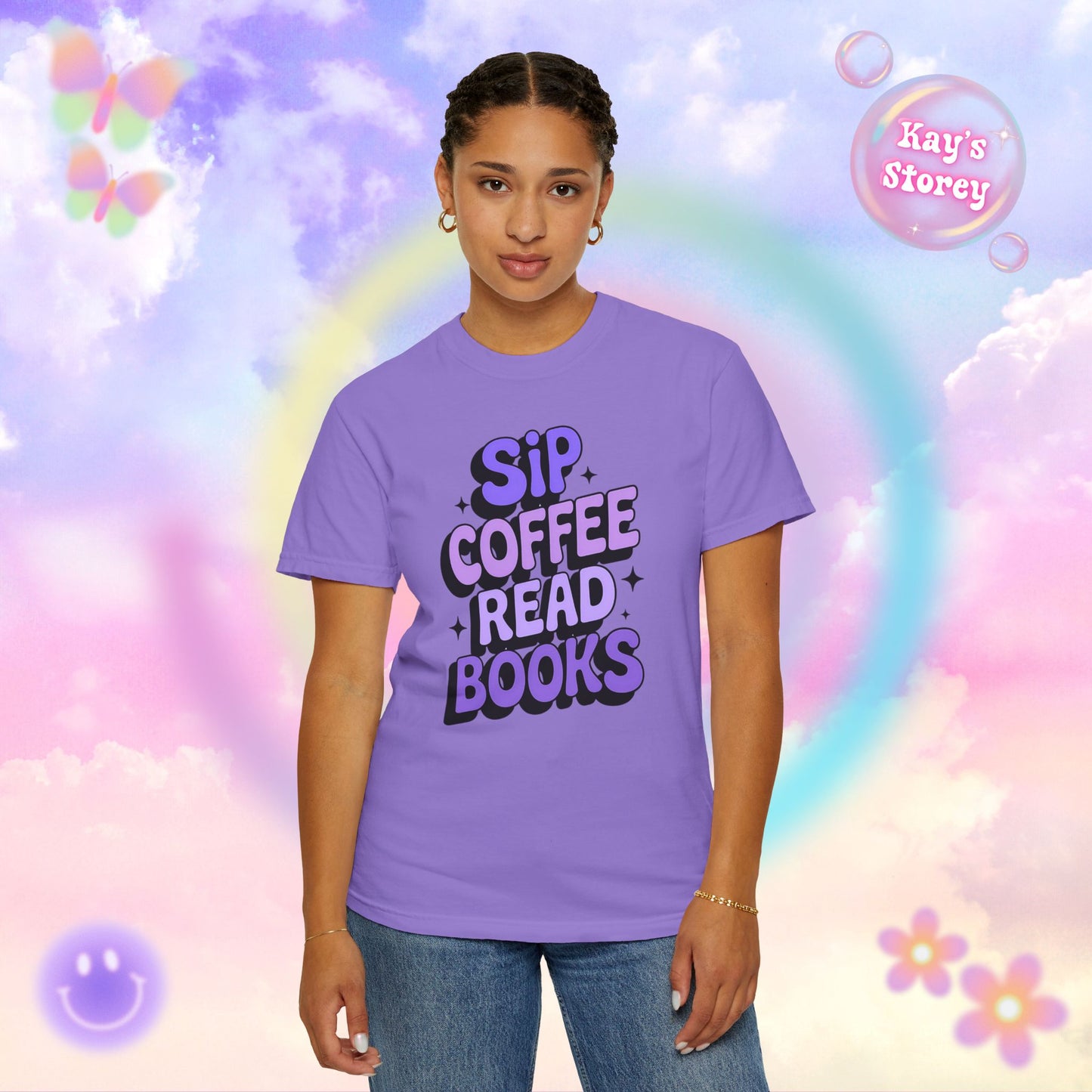 Sip Coffee Read Books Comfort Colors T-Shirt