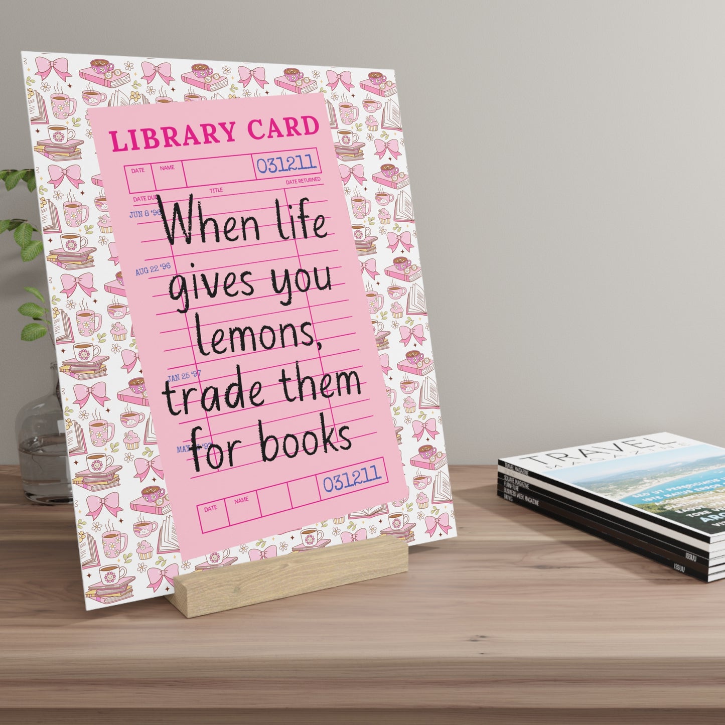 Trade Lemons for Books Bookshelf Decor with Stand
