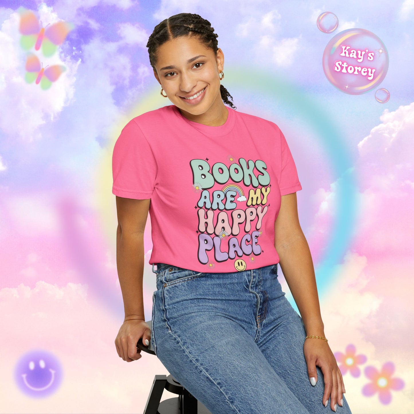 Books Are My Happy Place Comfort Colors T-Shirt