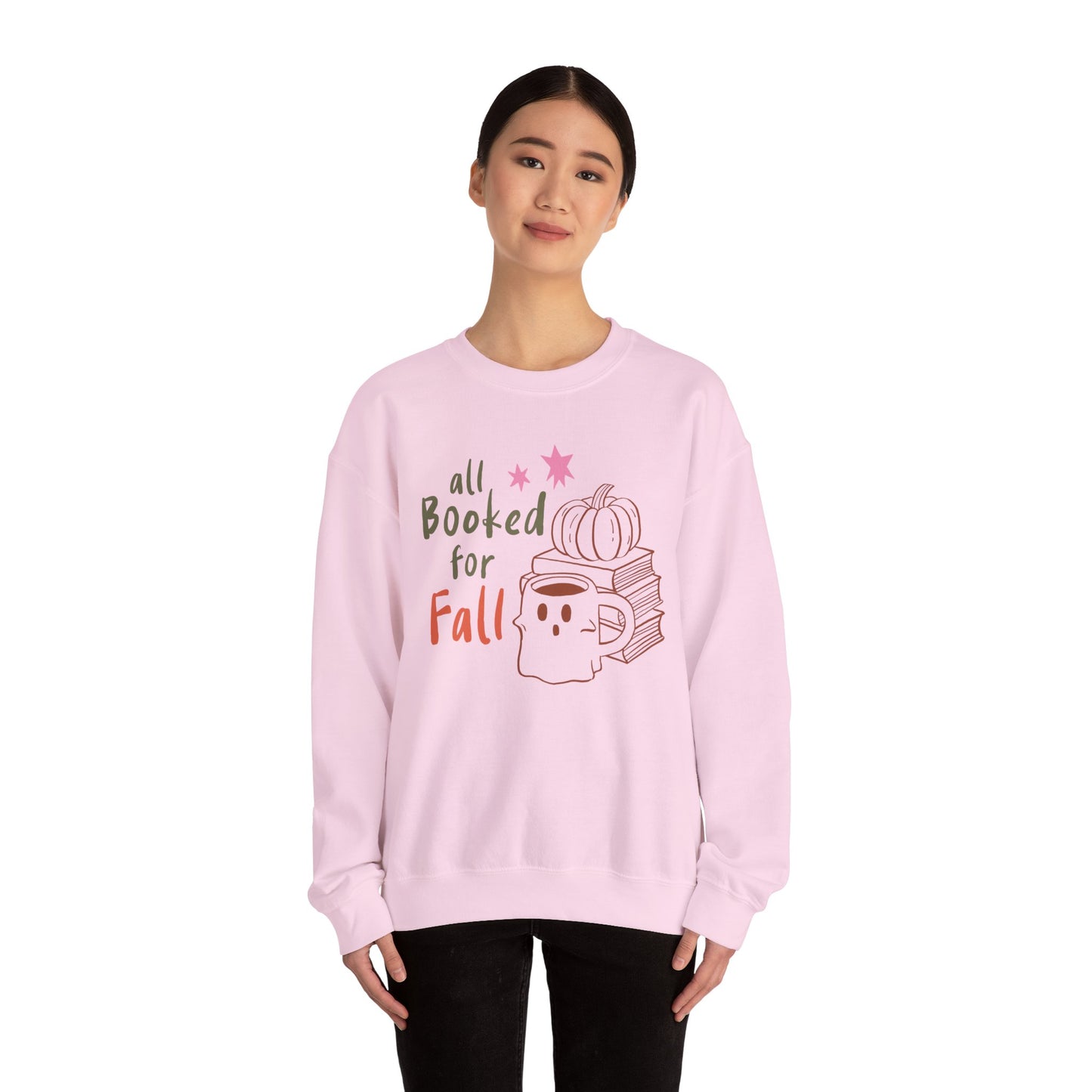 All Booked for Fall Sweatshirt, Long Sleeve Shirt for Spooky Season Bookish Gift,  Halloween Reading Apparel