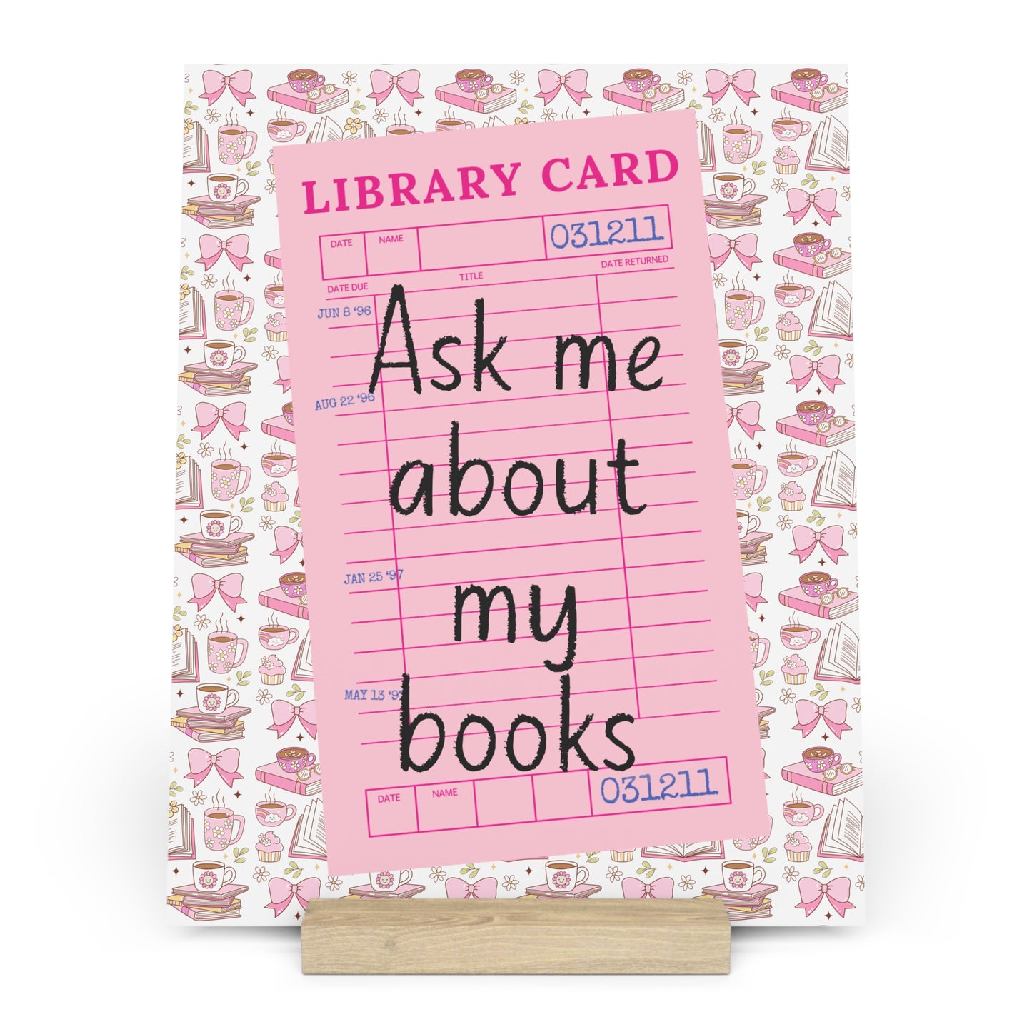 Ask Me About My Books Bookshelf Decor with Stand