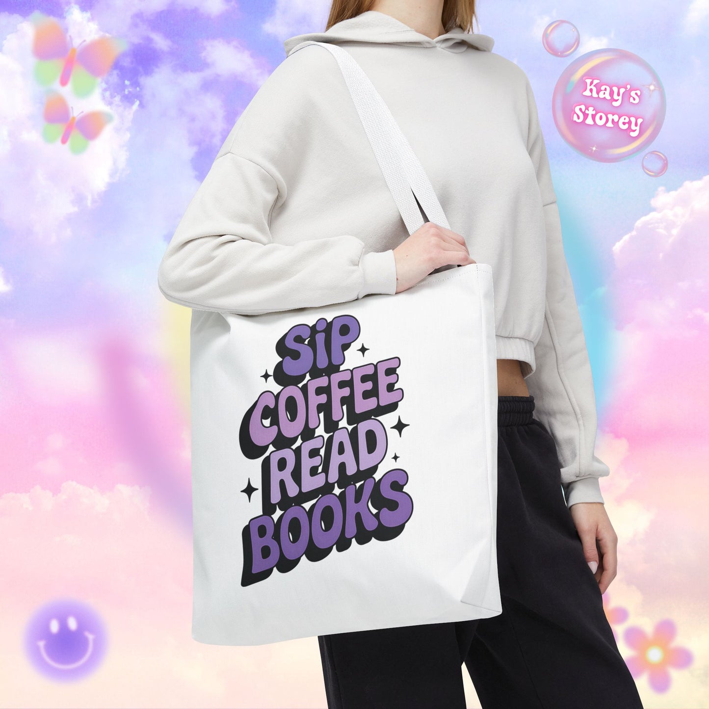Sip Coffee Read Books Tote Bag