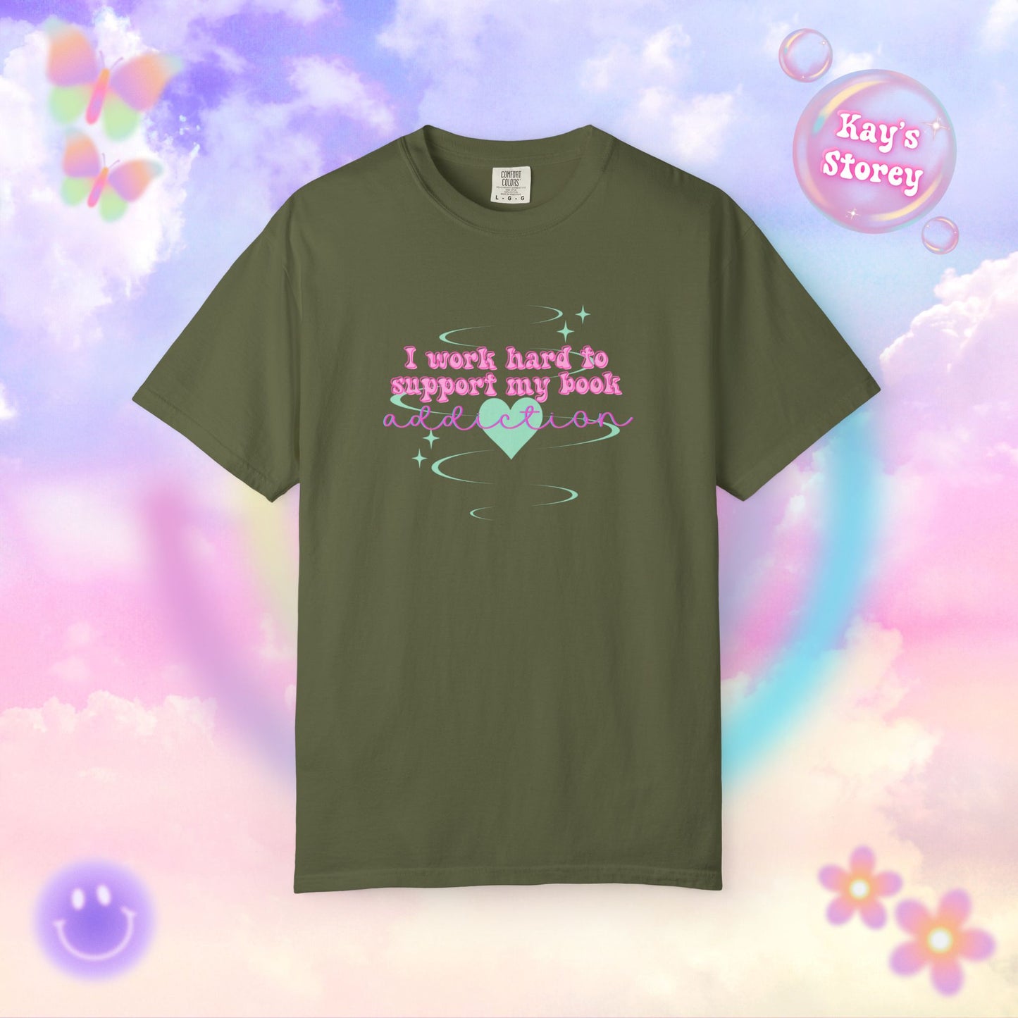 I Work Hard To Support My Book Addiction Comfort Colors T-Shirt
