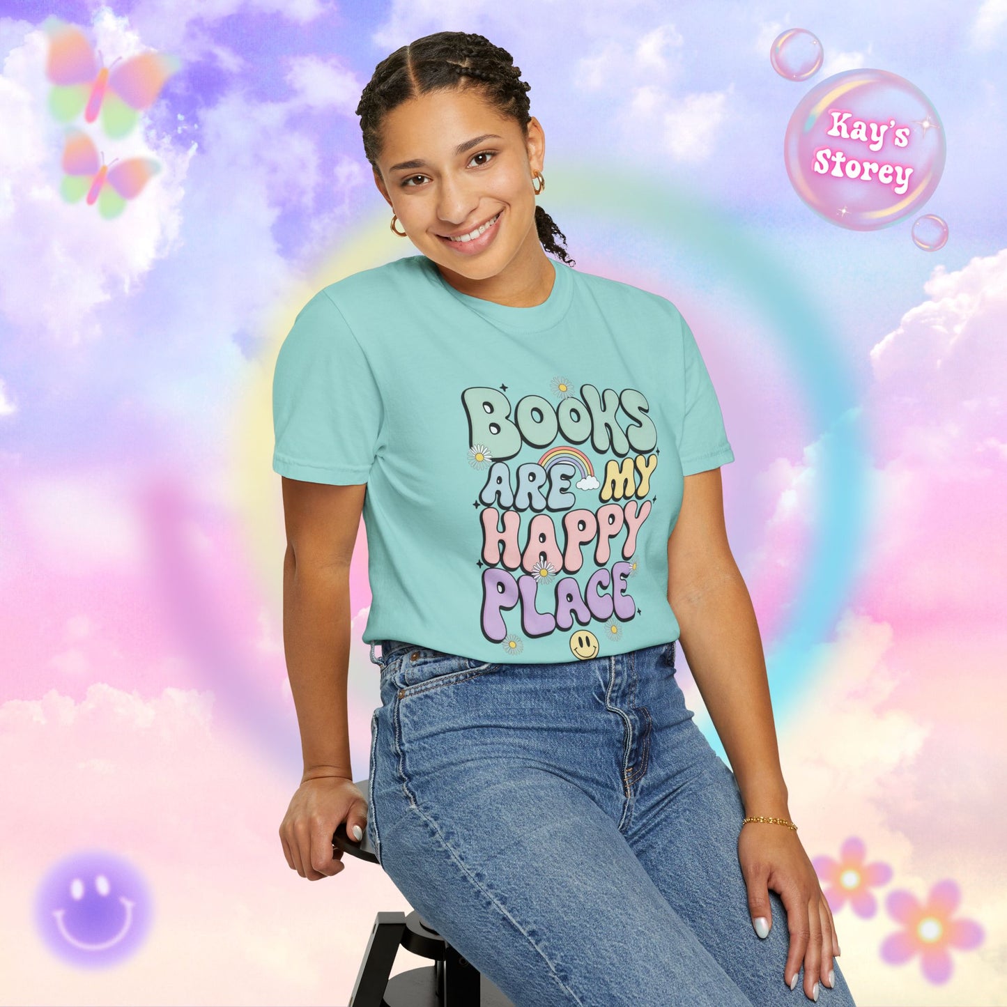 Books Are My Happy Place Comfort Colors T-Shirt