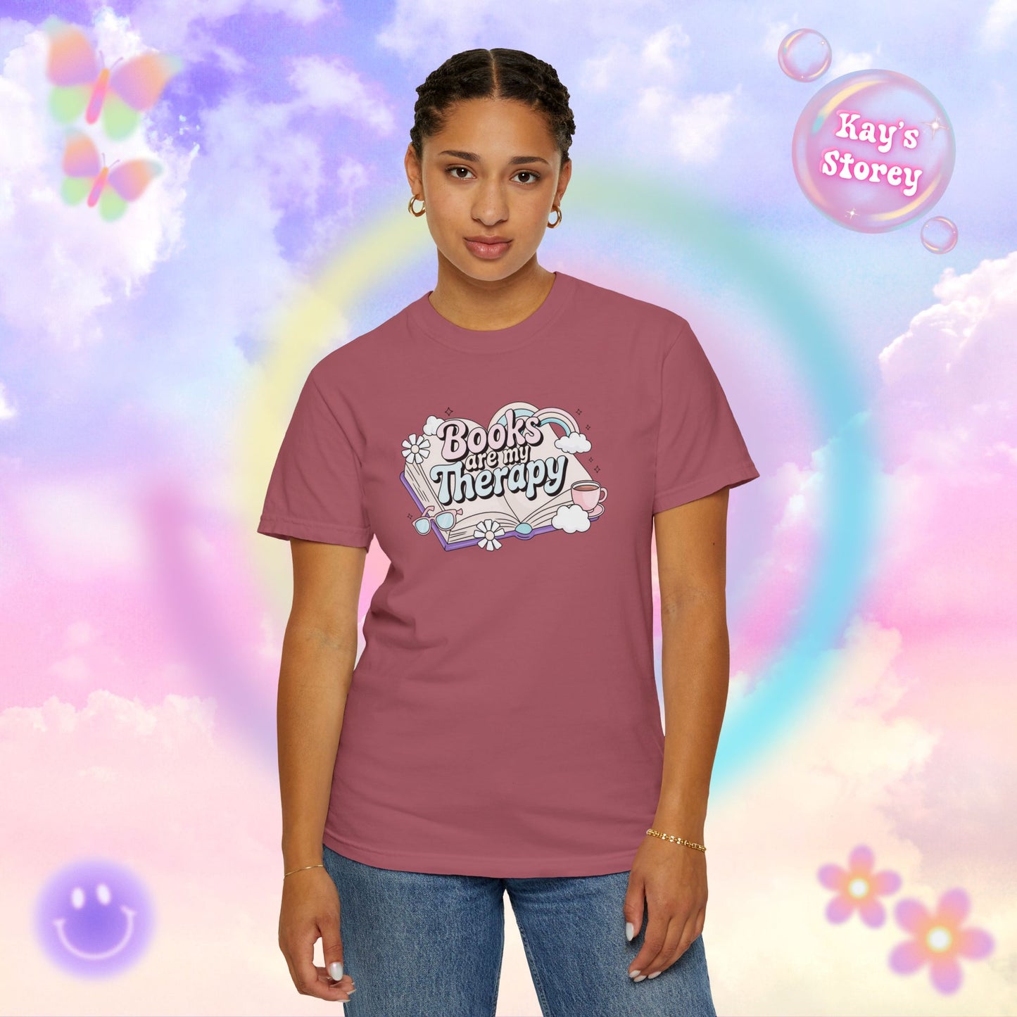 Books Are My Therapy Comfort Colors T-Shirt