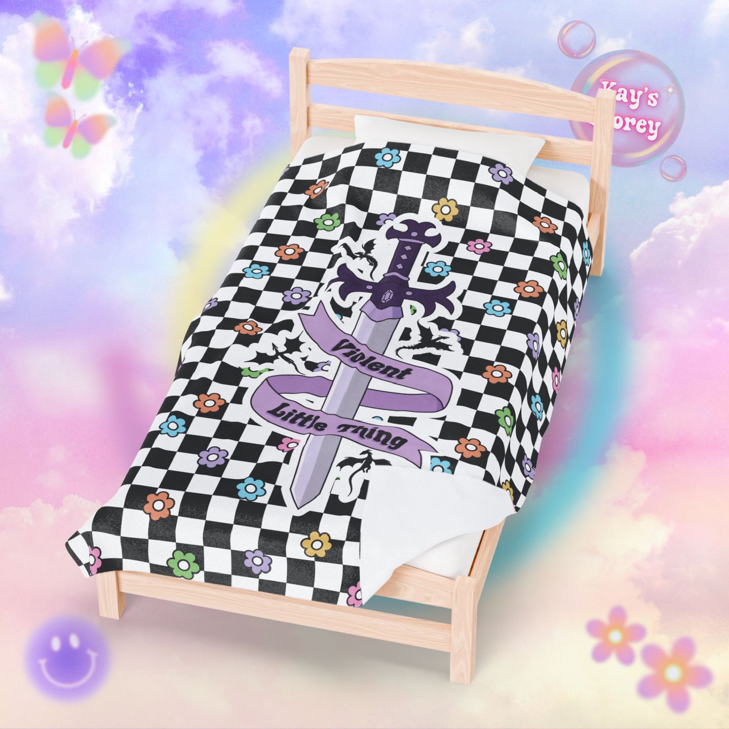 Violent Little Thing Velveteen Plush Blanket