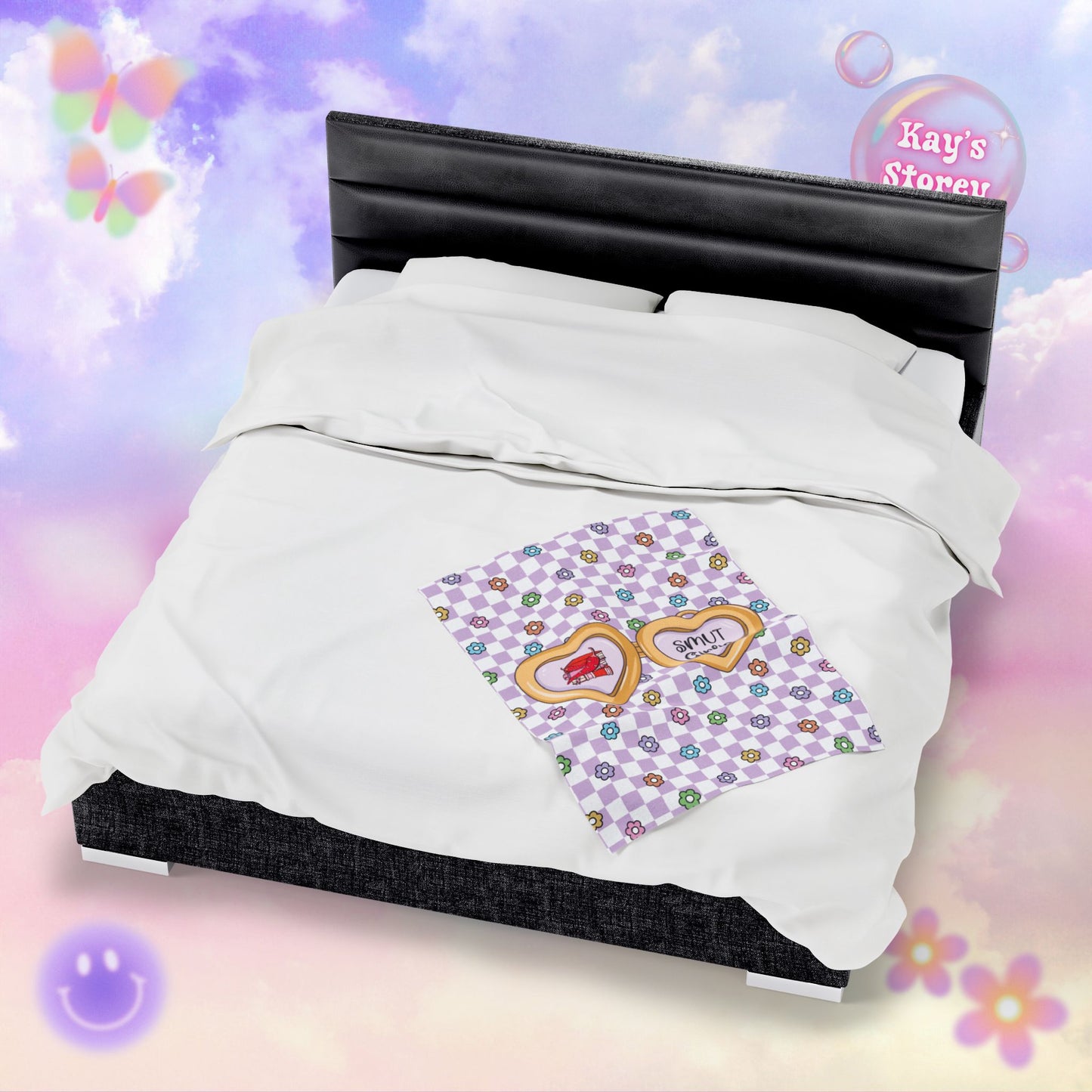 Purple Smut Girlie Velveteen Plush Blanket