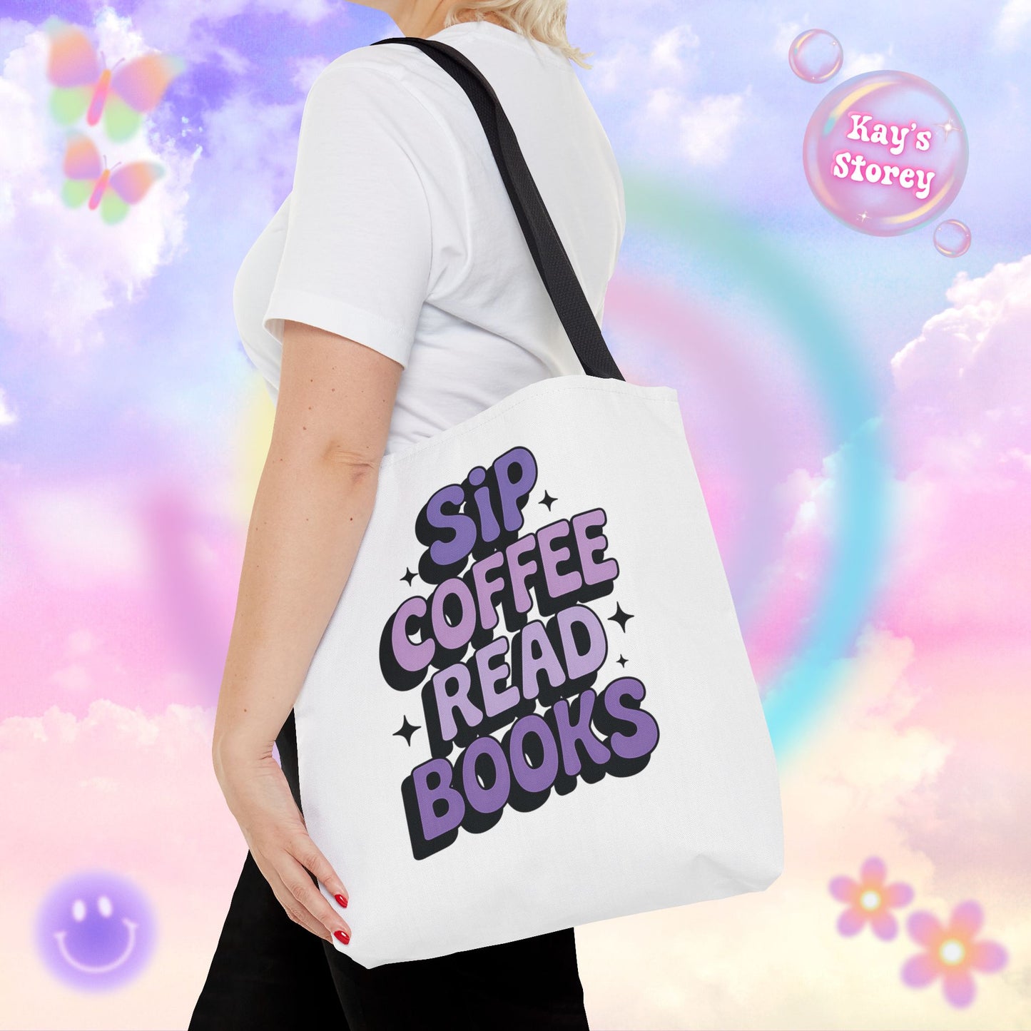Sip Coffee Read Books Tote Bag