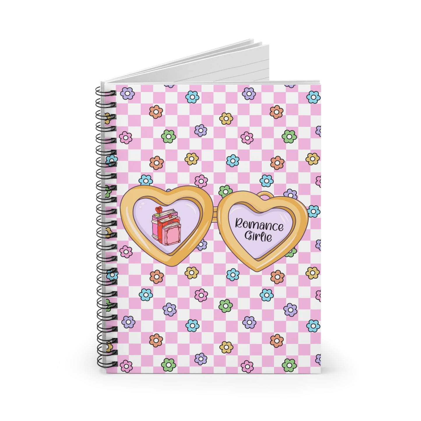 Pink Romance Girlie Spiral Notebook - Ruled Line