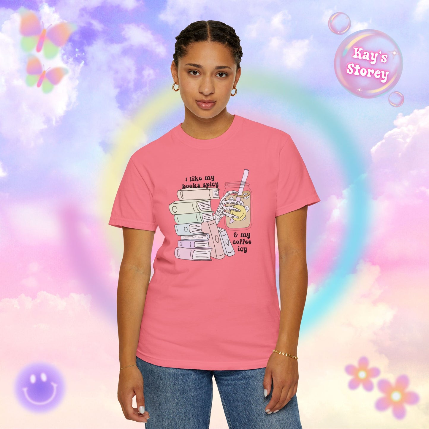 Books Spicy, Coffee Icy Comfort Colors T-Shirt
