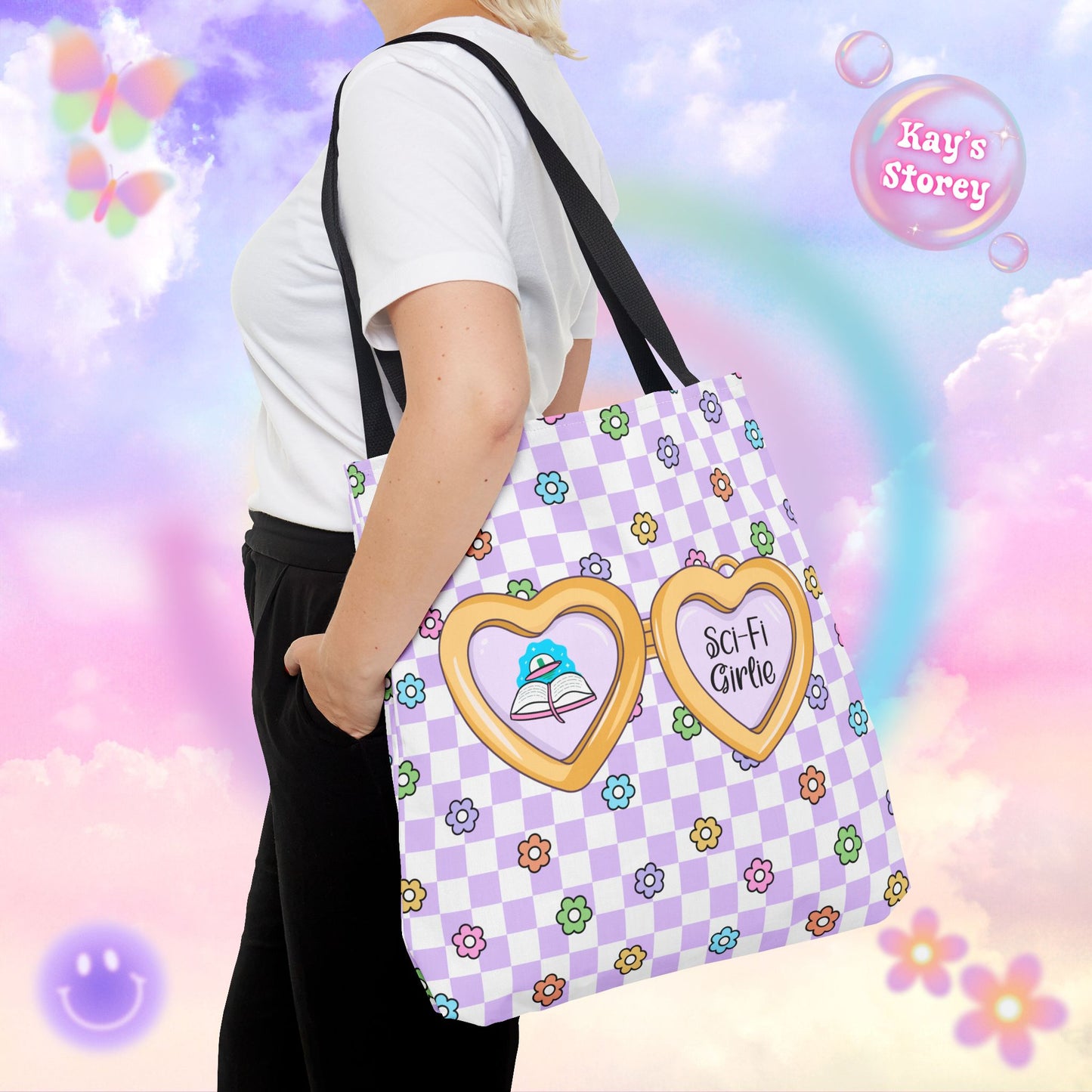 Purple Sci-Fi Girlie Tote Bag