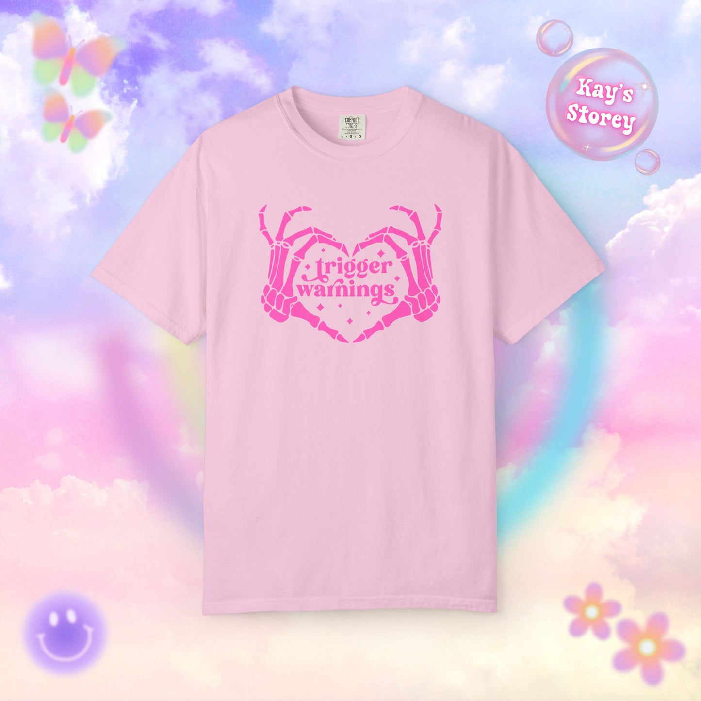 Pink Trigger Warnings Comfort Colors T-Shirt