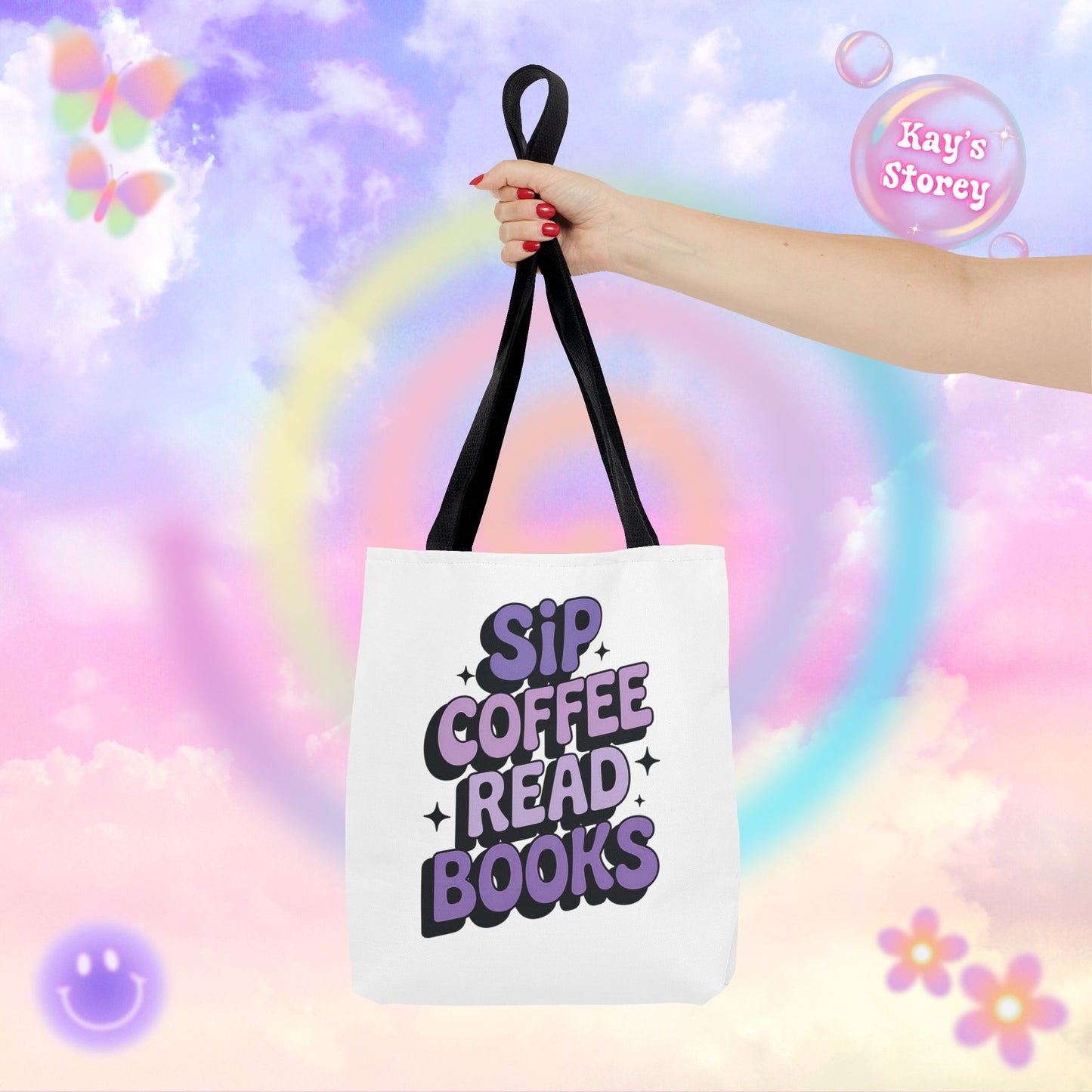 Sip Coffee Read Books Tote Bag
