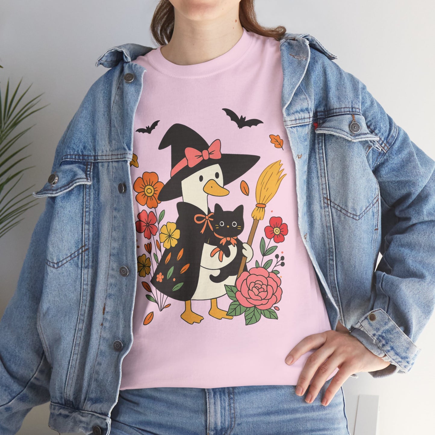 Spooky Goose and Black Cat Tee - Halloween Gift