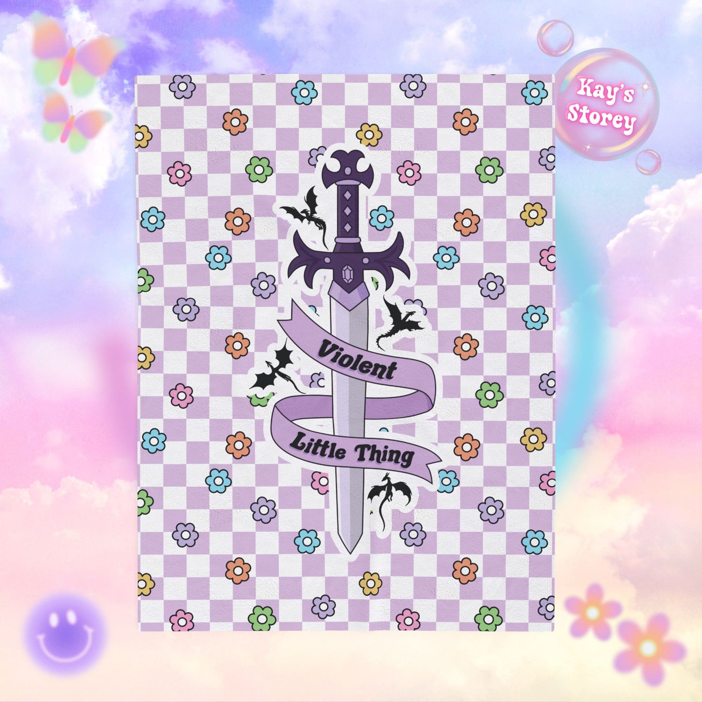 Purple Violent Little Thing Velveteen Plush Blanket
