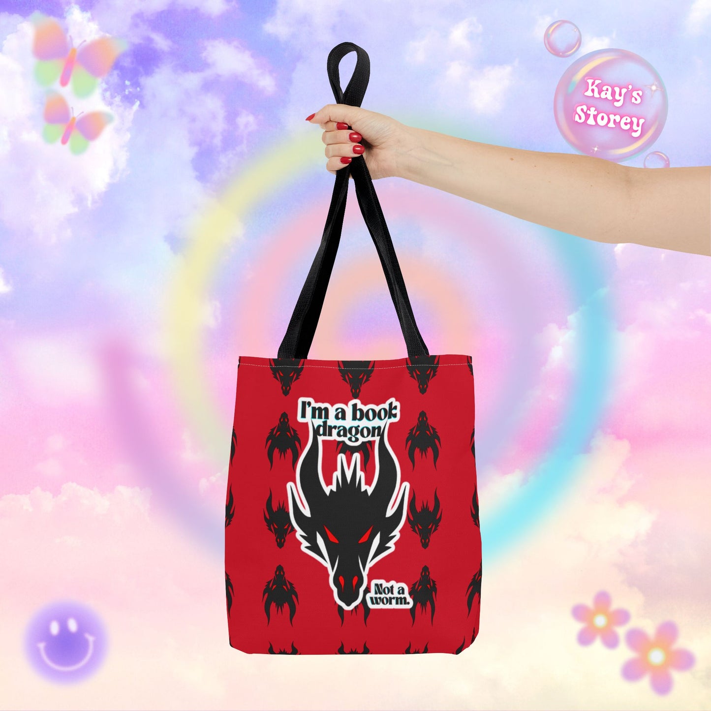 Book Dragon Red Tote Bag