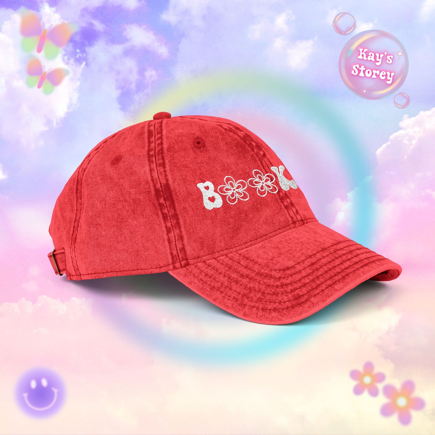 Bookish Embroidered Vintage Cap