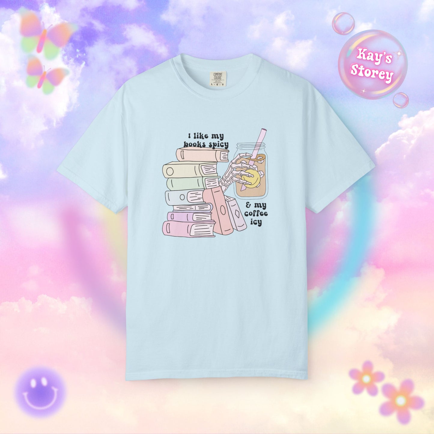 Books Spicy, Coffee Icy Comfort Colors T-Shirt