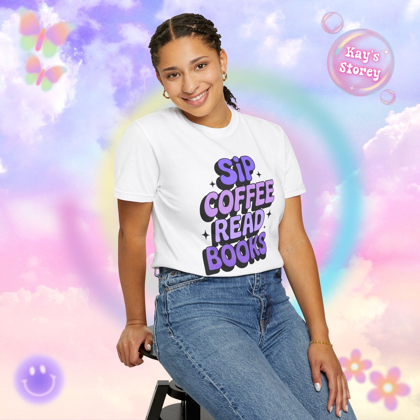 Sip Coffee Read Books Comfort Colors T-Shirt