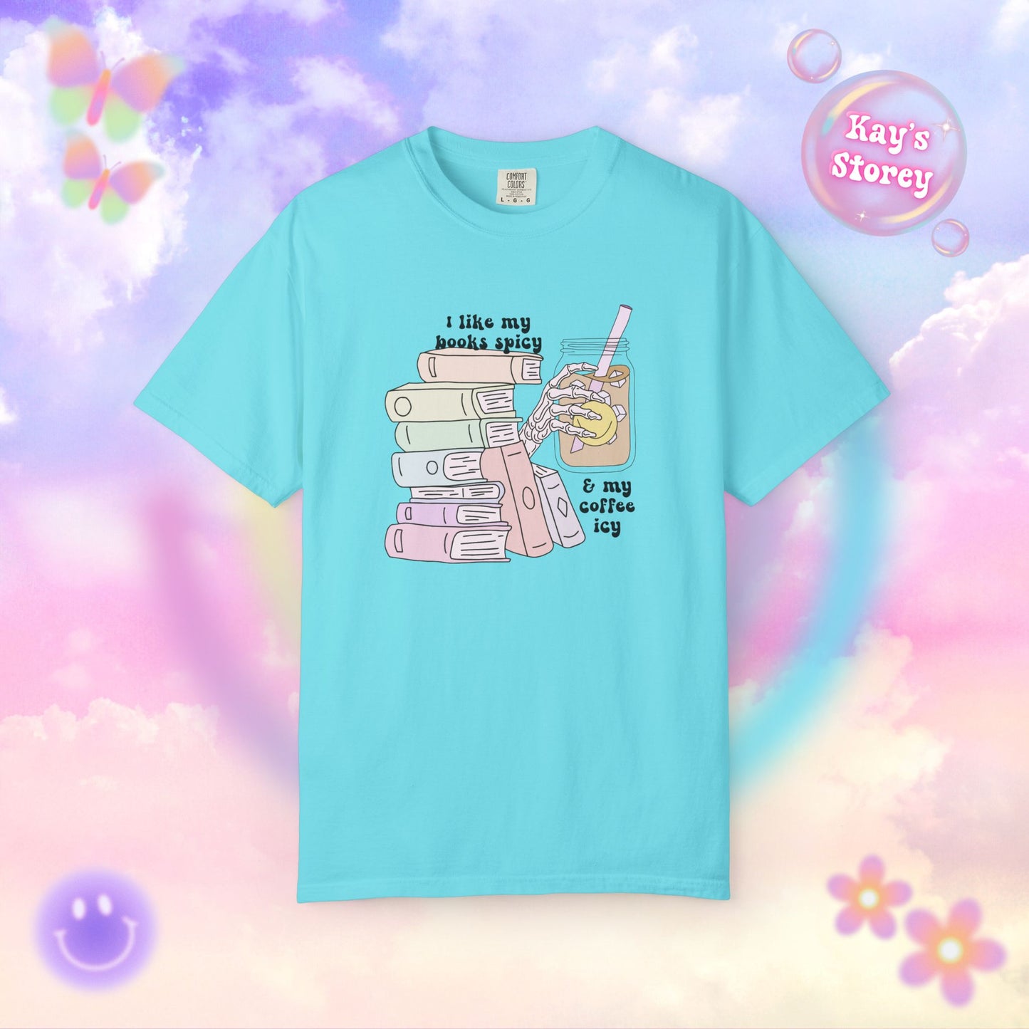 Books Spicy, Coffee Icy Comfort Colors T-Shirt