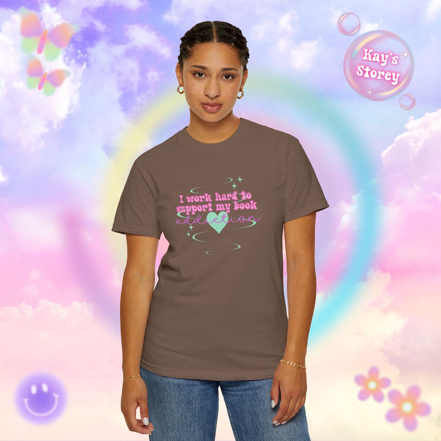 I Work Hard To Support My Book Addiction Comfort Colors T-Shirt