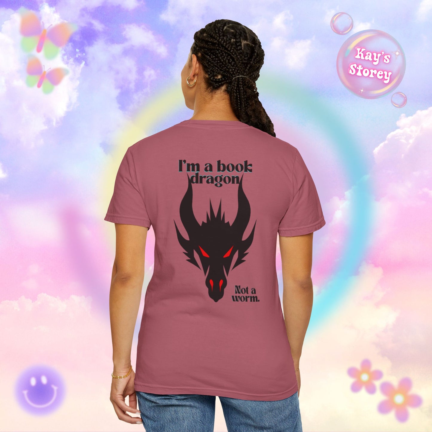 Book Dragon Red Comfort Colors T-Shirt