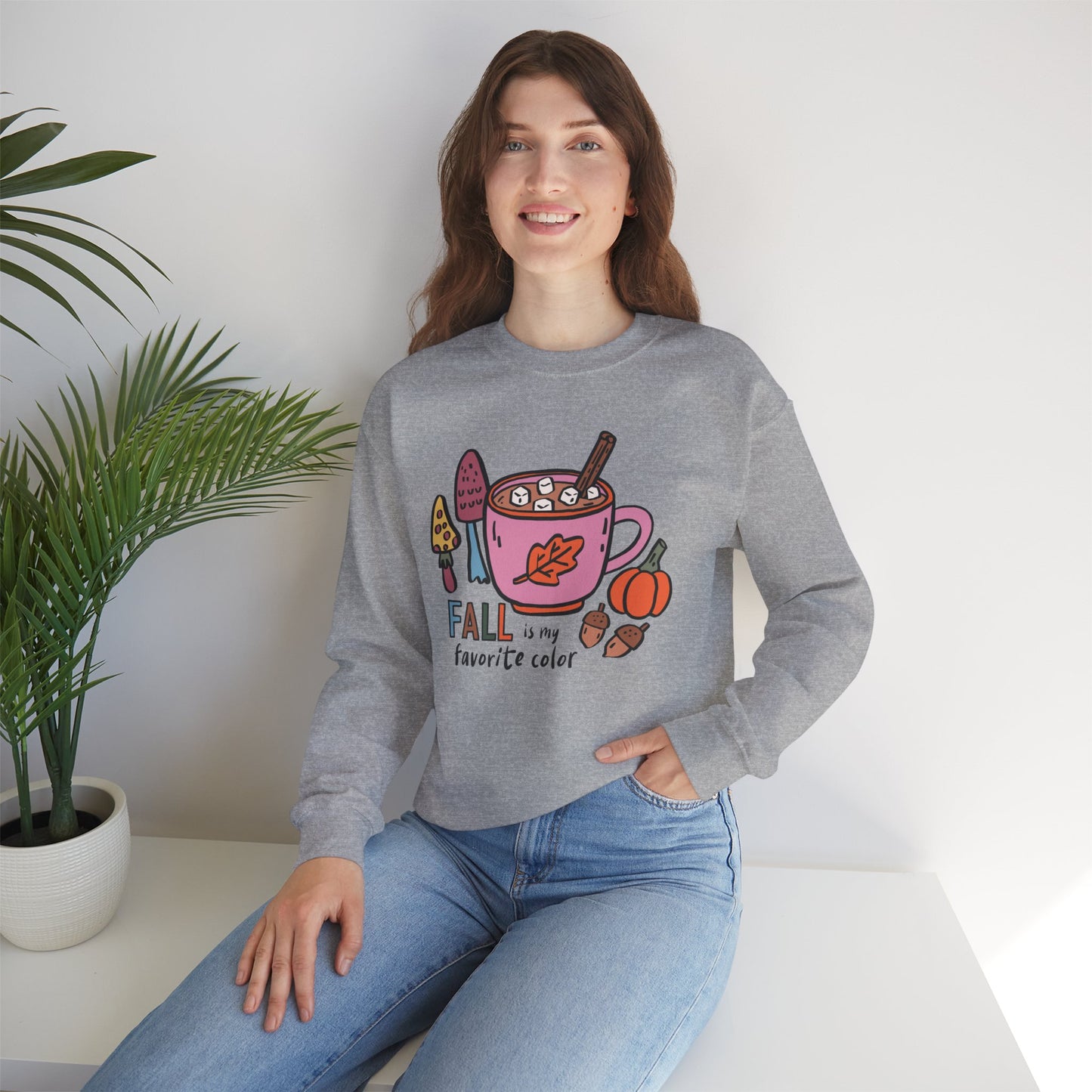 Fall is my Favorite Color Sweatshirt, Long Sleeve Shirt for Spooky Season Bookish Gift,  Halloween Reading Apparel