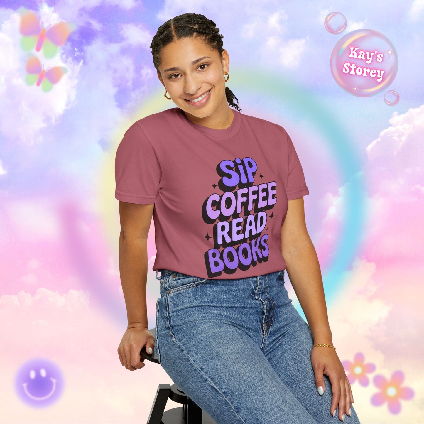 Sip Coffee Read Books Comfort Colors T-Shirt