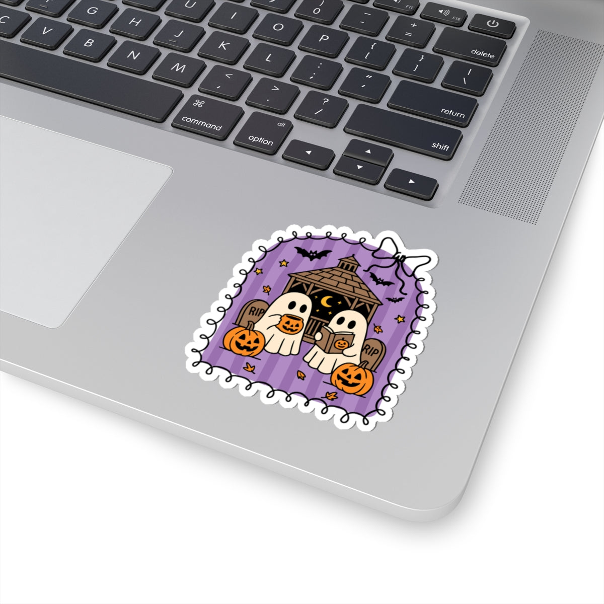 Ghost Book Club Sticker - Kiss-Cut Stickers, Halloween Sticker, Cute Ghost Design, Spooky Sticker, Decorative Sticker for Journals