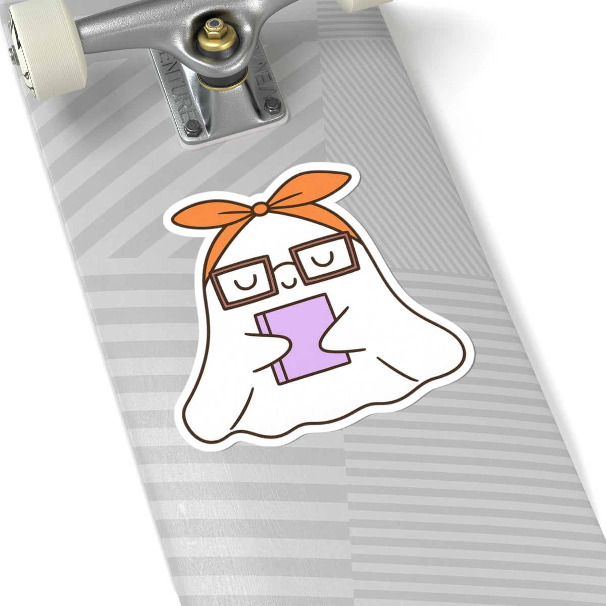 Ghost in Glasses Reading Kiss-Cut Sticker, Book Lover Sticker, Cute Sticker Set, Spooky Decals, Halloween Stickers, Vinyl Kindle Stickers