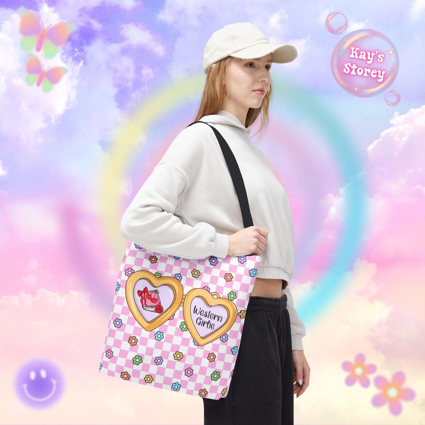 Pink Western Girlie Tote Bag