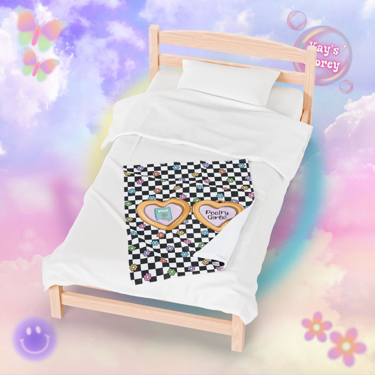 Poetry Girlie Velveteen Plush Blanket