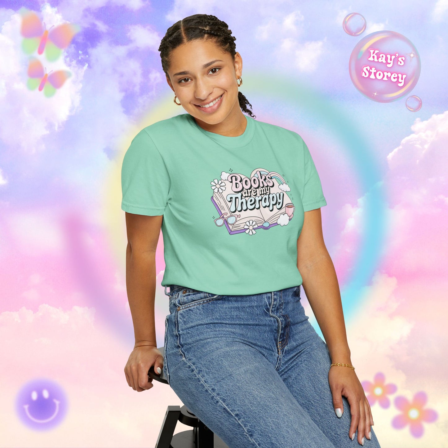 Books Are My Therapy Comfort Colors T-Shirt