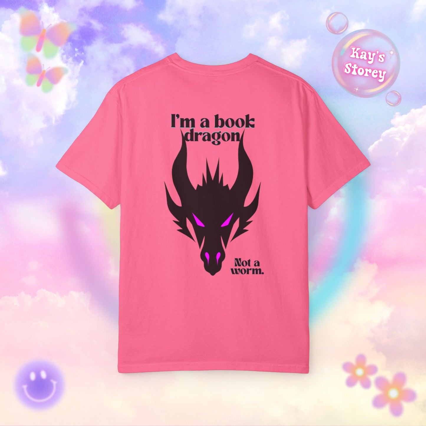 Book Dragon Pink Comfort Colors T-Shirt