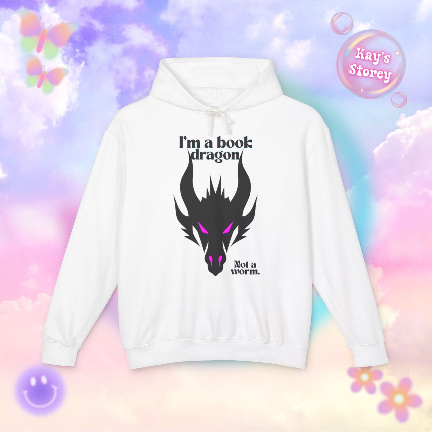 Pink Book Dragon Unisex Lightweight Hooded Sweatshirt