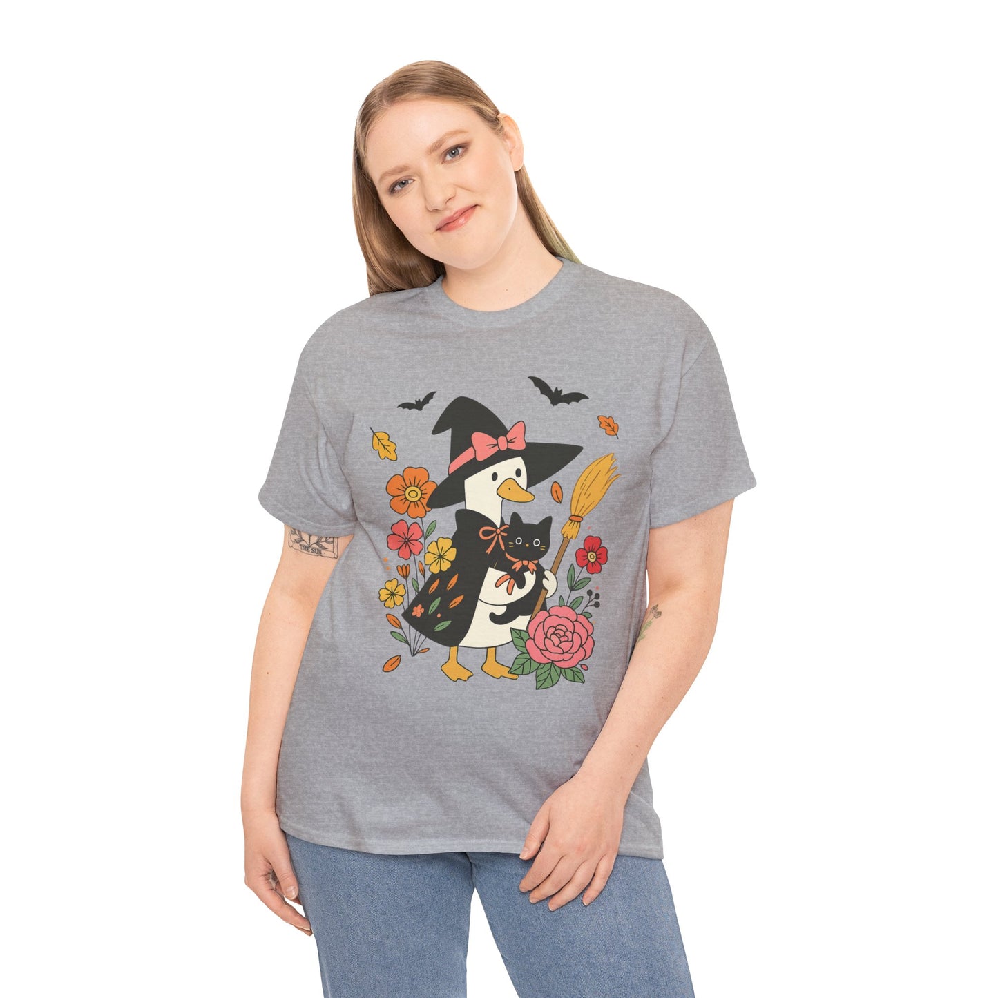 Spooky Goose and Black Cat Tee - Halloween Gift