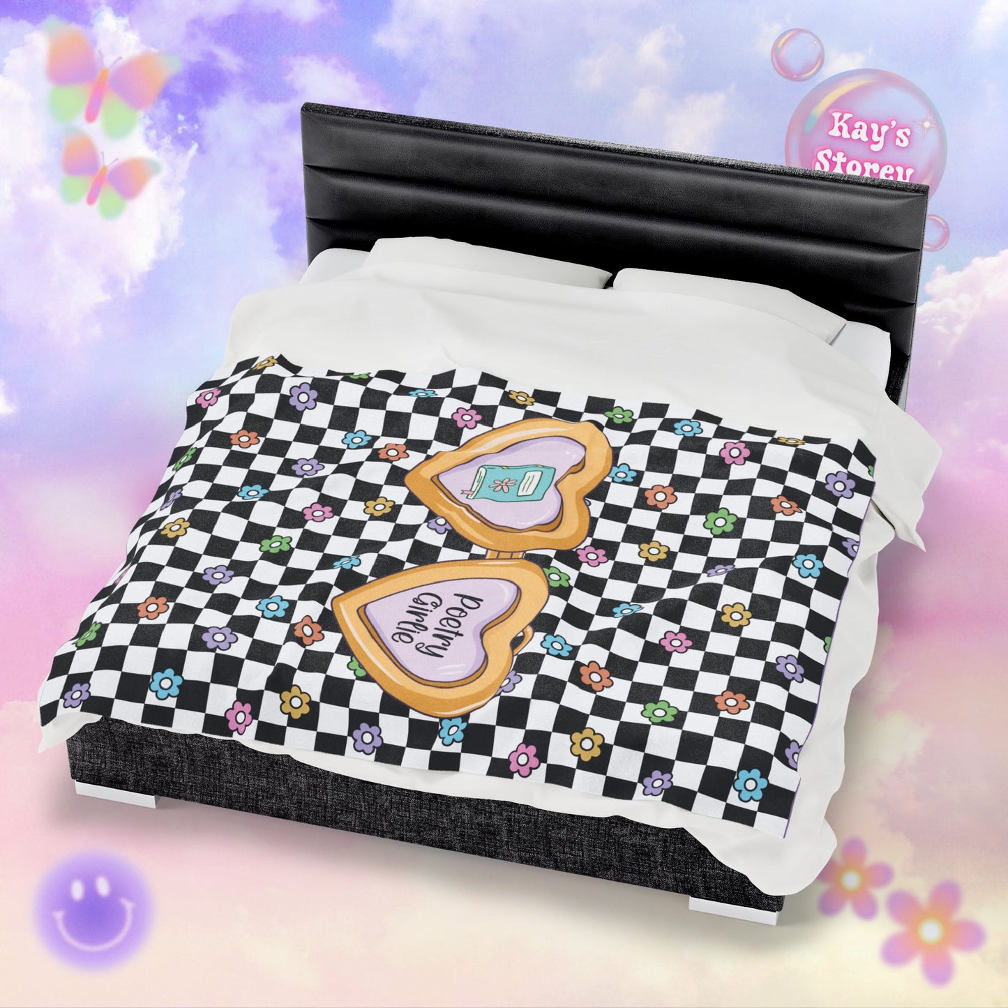 Poetry Girlie Velveteen Plush Blanket