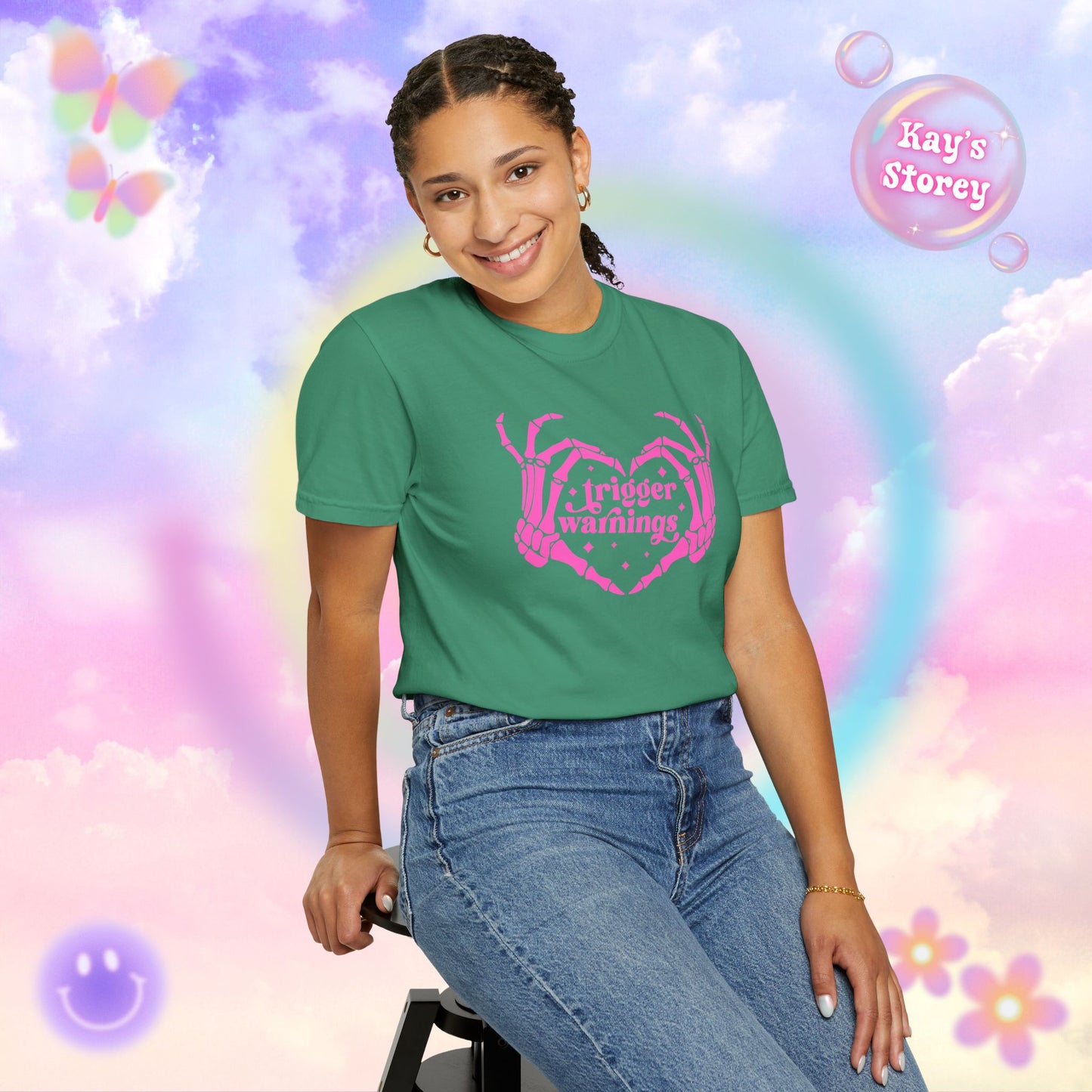 Pink Trigger Warnings Comfort Colors T-Shirt