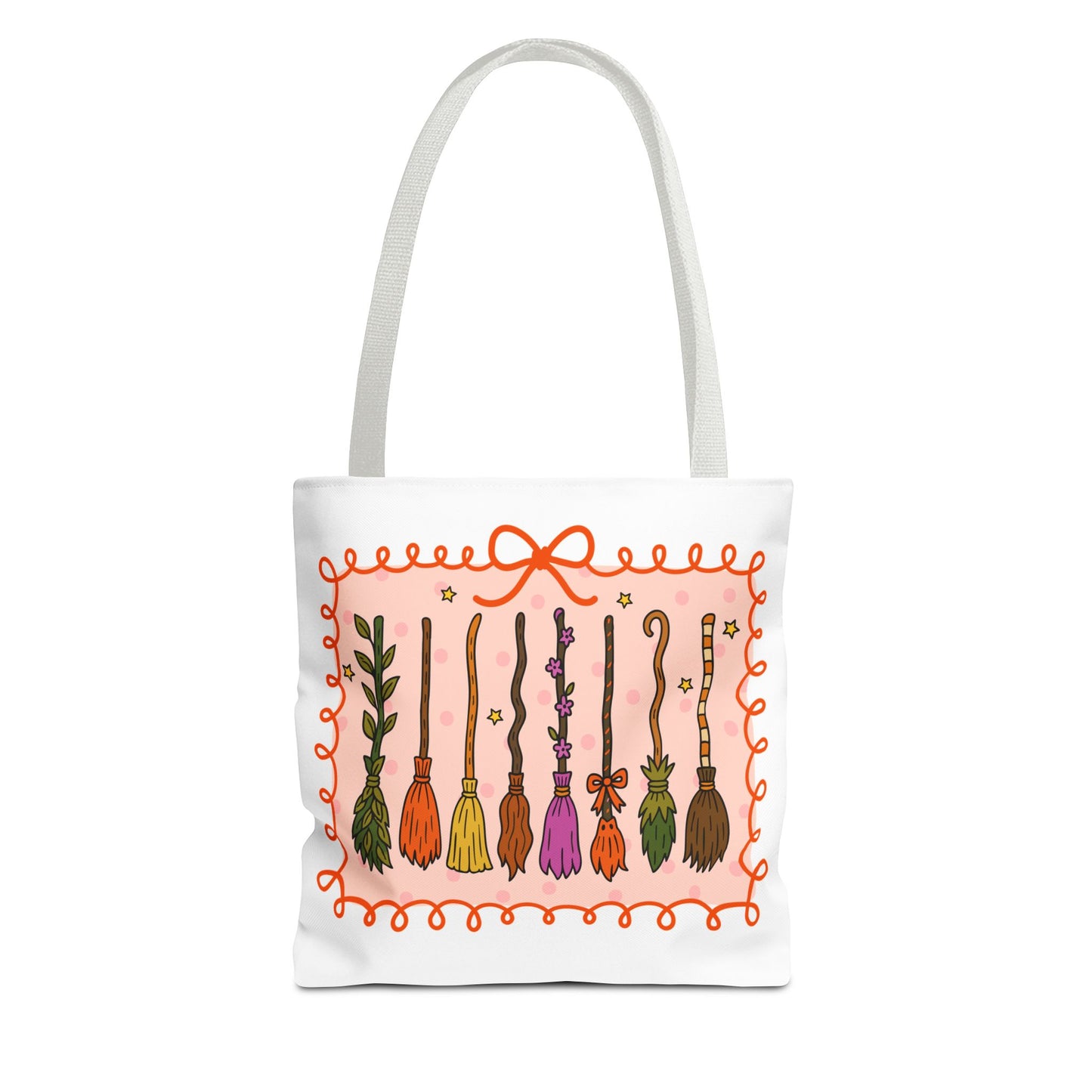 Spooky Season Witches Brooms Book Tote Bag