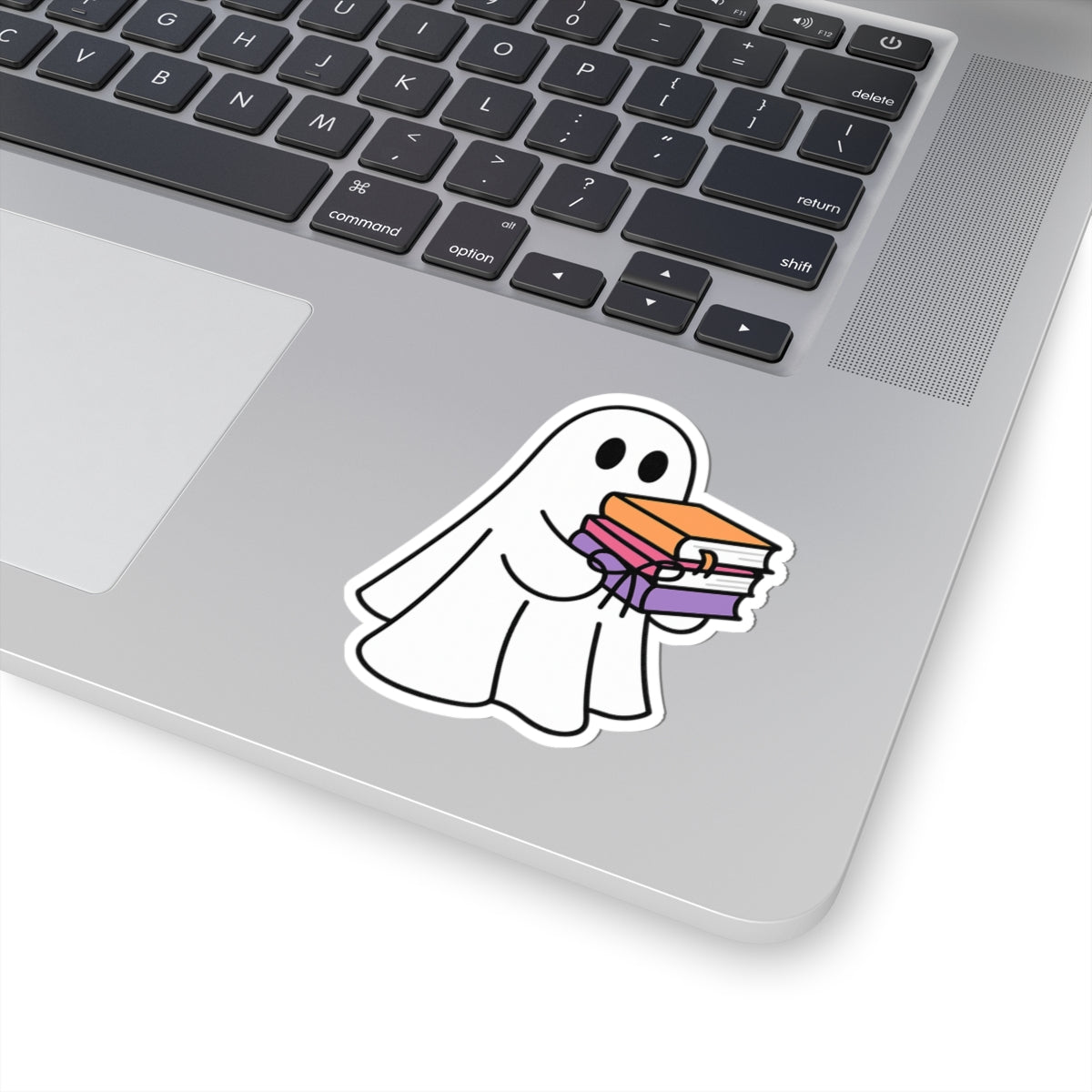 Ghostly Reading Kiss-Cut Sticker, Book Lover Sticker, Cute Sticker Set, Spooky Decals, Halloween Stickers, Vinyl Kindle Stickers