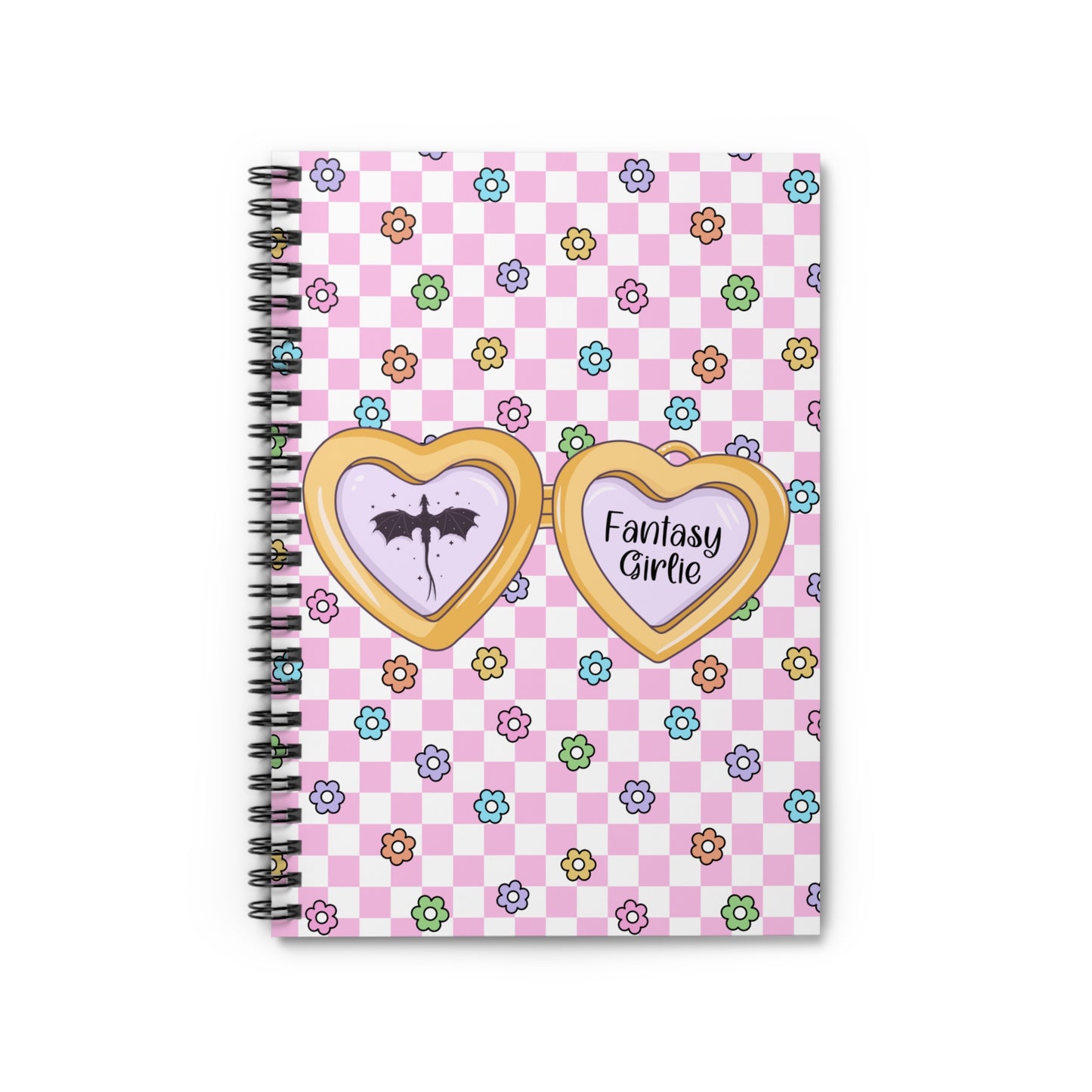 Pink Fantasy Girlie Spiral Notebook - Ruled Line
