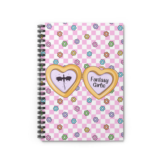 Pink Fantasy Girlie Spiral Notebook - Ruled Line