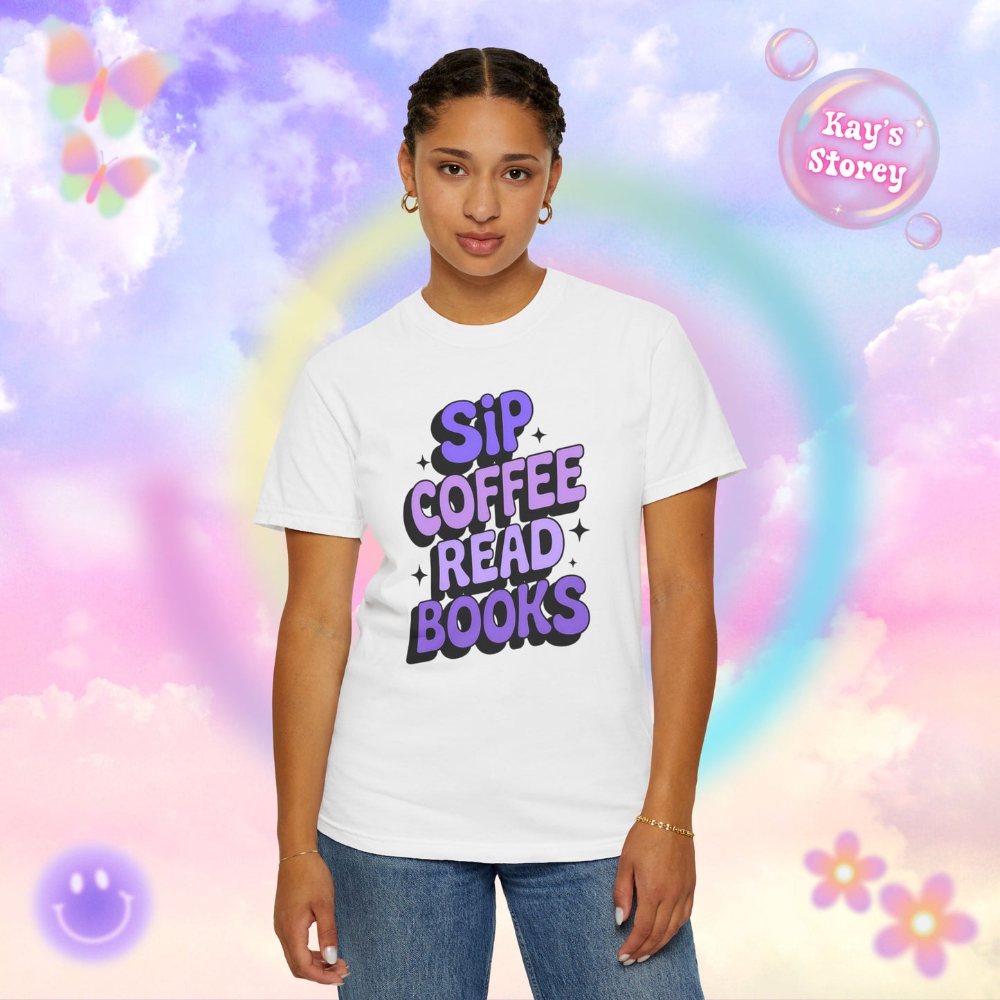 Sip Coffee Read Books Comfort Colors T-Shirt