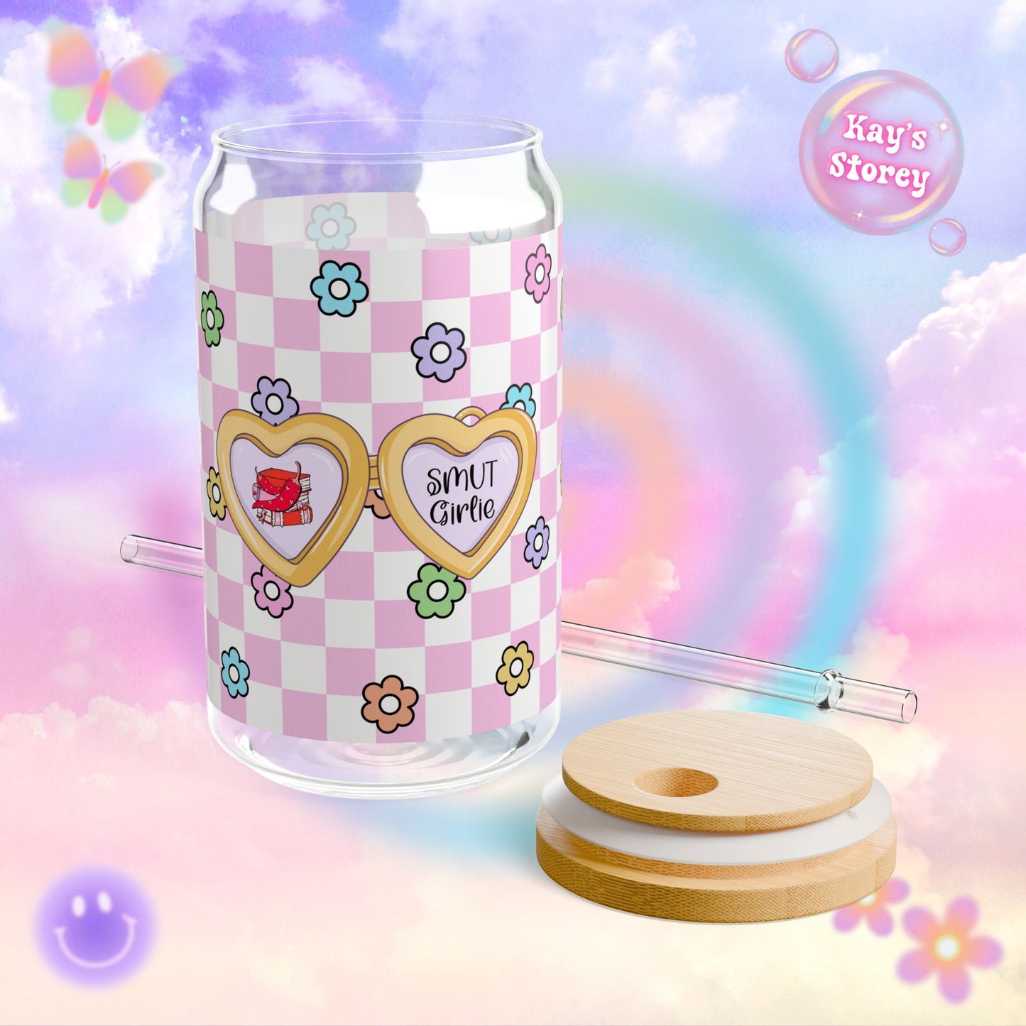 Pink Smut Girlie Sipper Glass, 16oz