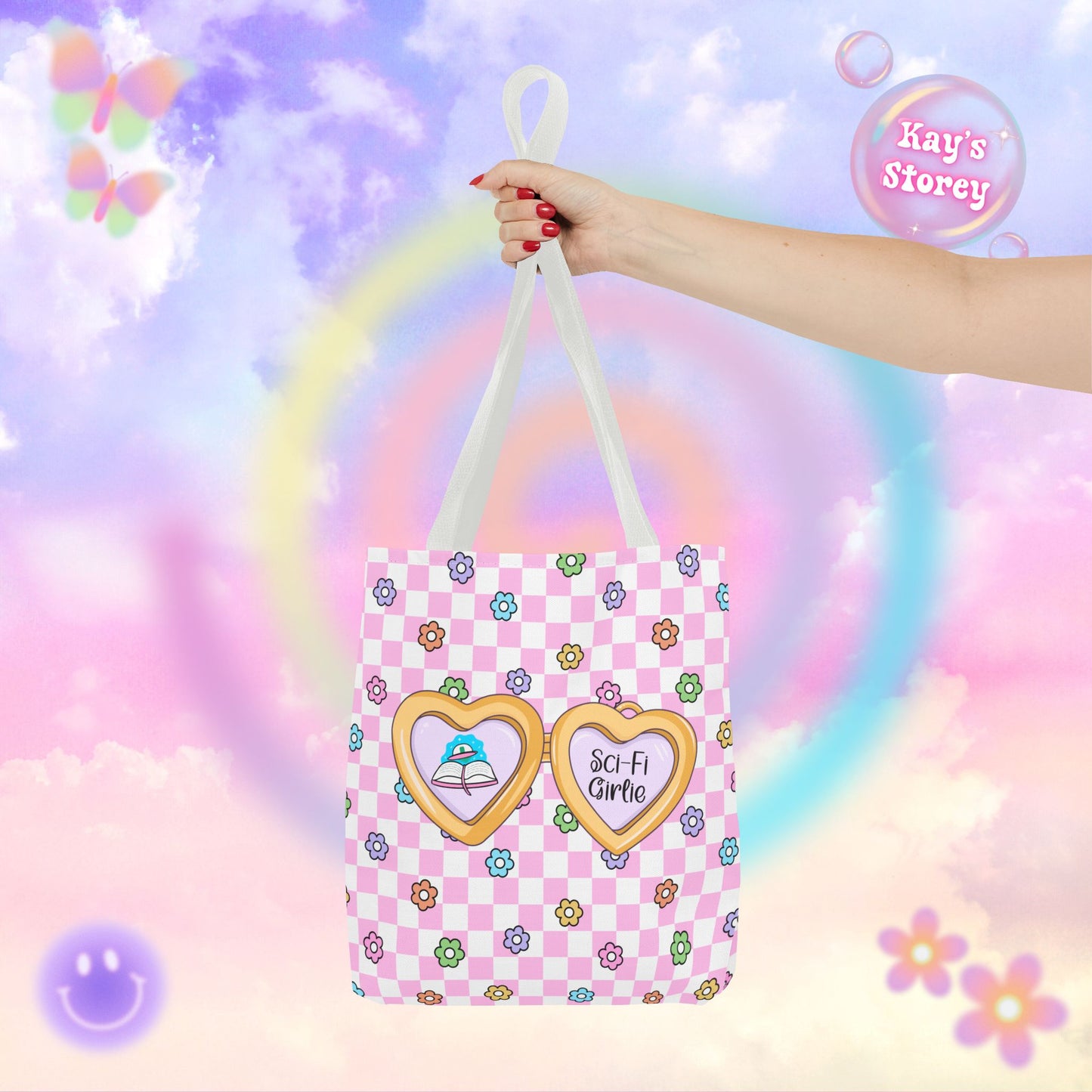 Pink Sci-Fi Girlie Tote Bag