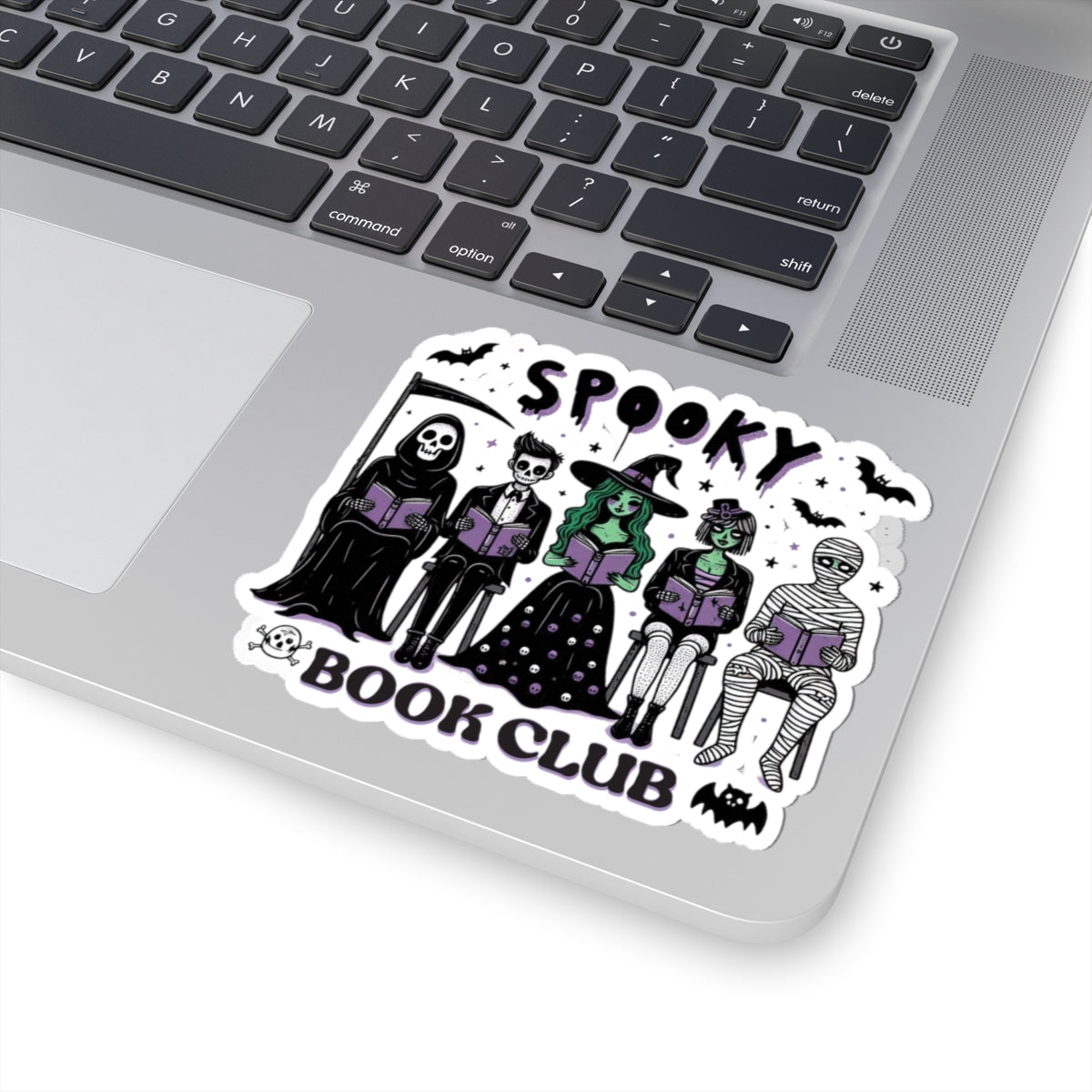 Spooky Book Club Sticker - Kiss-Cut Stickers, Halloween Sticker, Cute Book Club Design, Spooky Sticker, Decorative Sticker for Journals