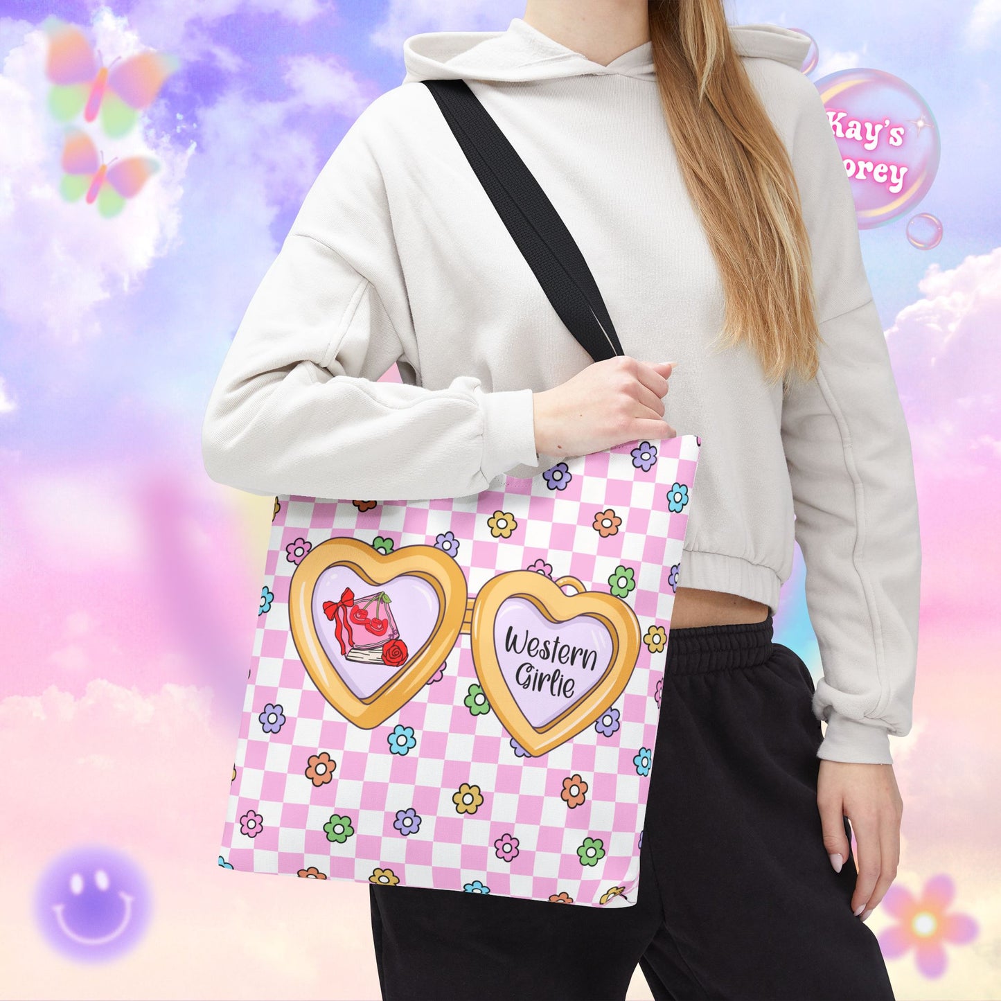 Pink Western Girlie Tote Bag